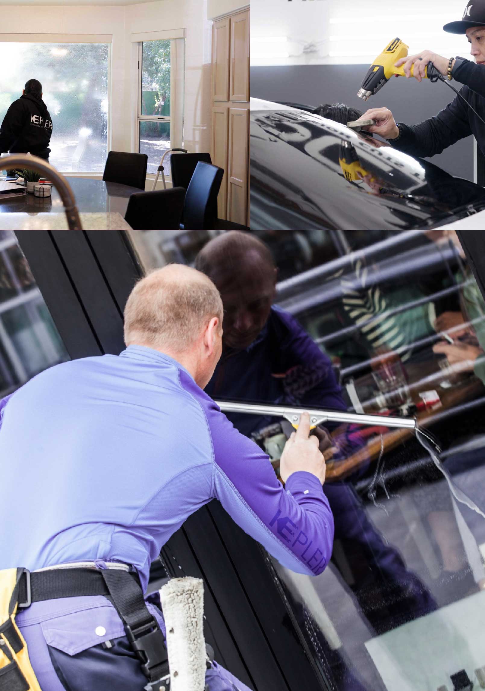 Kepler Expert Applying Anti-Graffiti Window Film to a Petaluma Shop Front