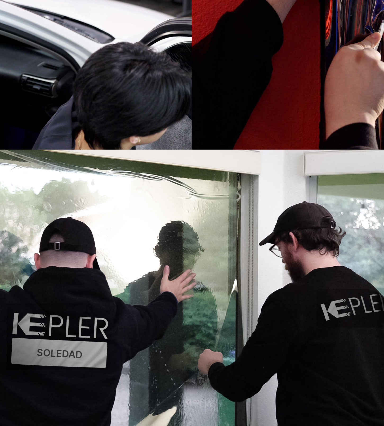 Kepler Technician Fitting Advanced Window Tint to Home in Soledad