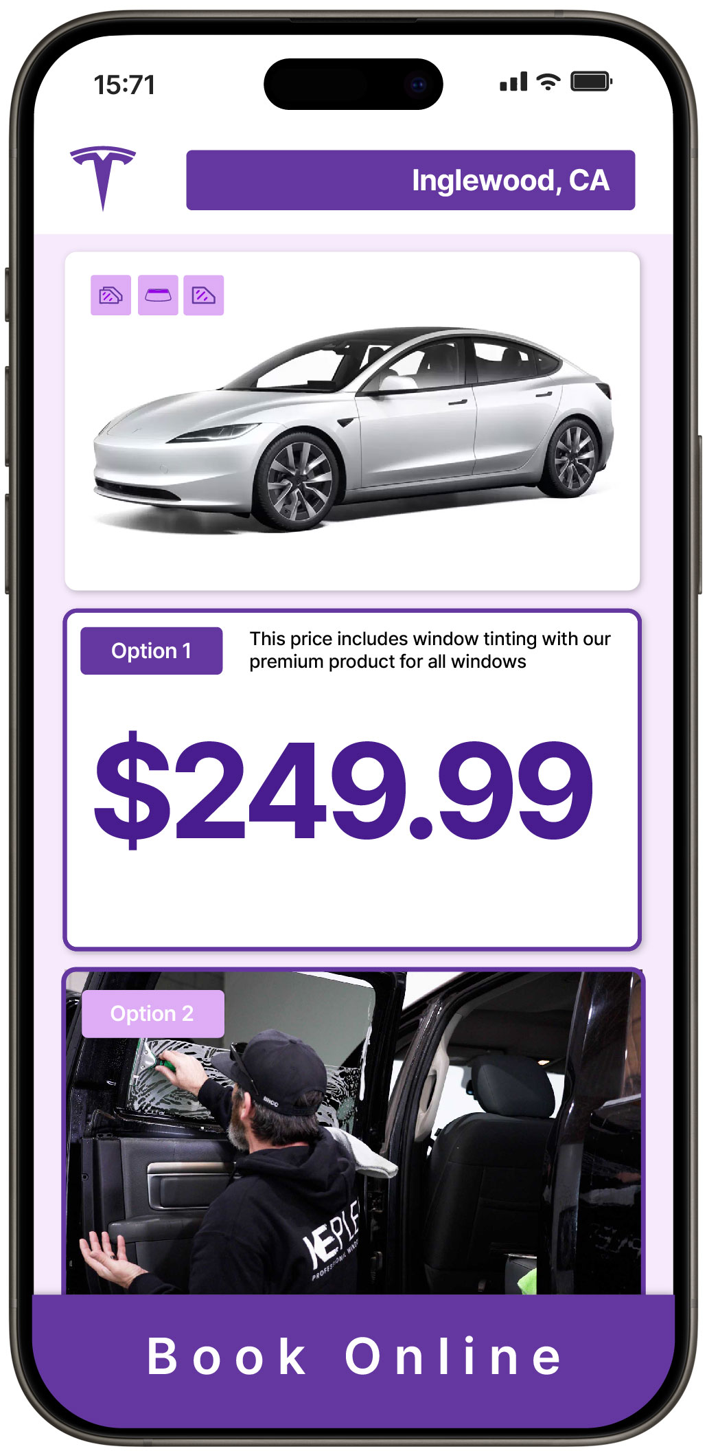 View Reasonable Tesla Window Tinting Costs in Inglewood, California