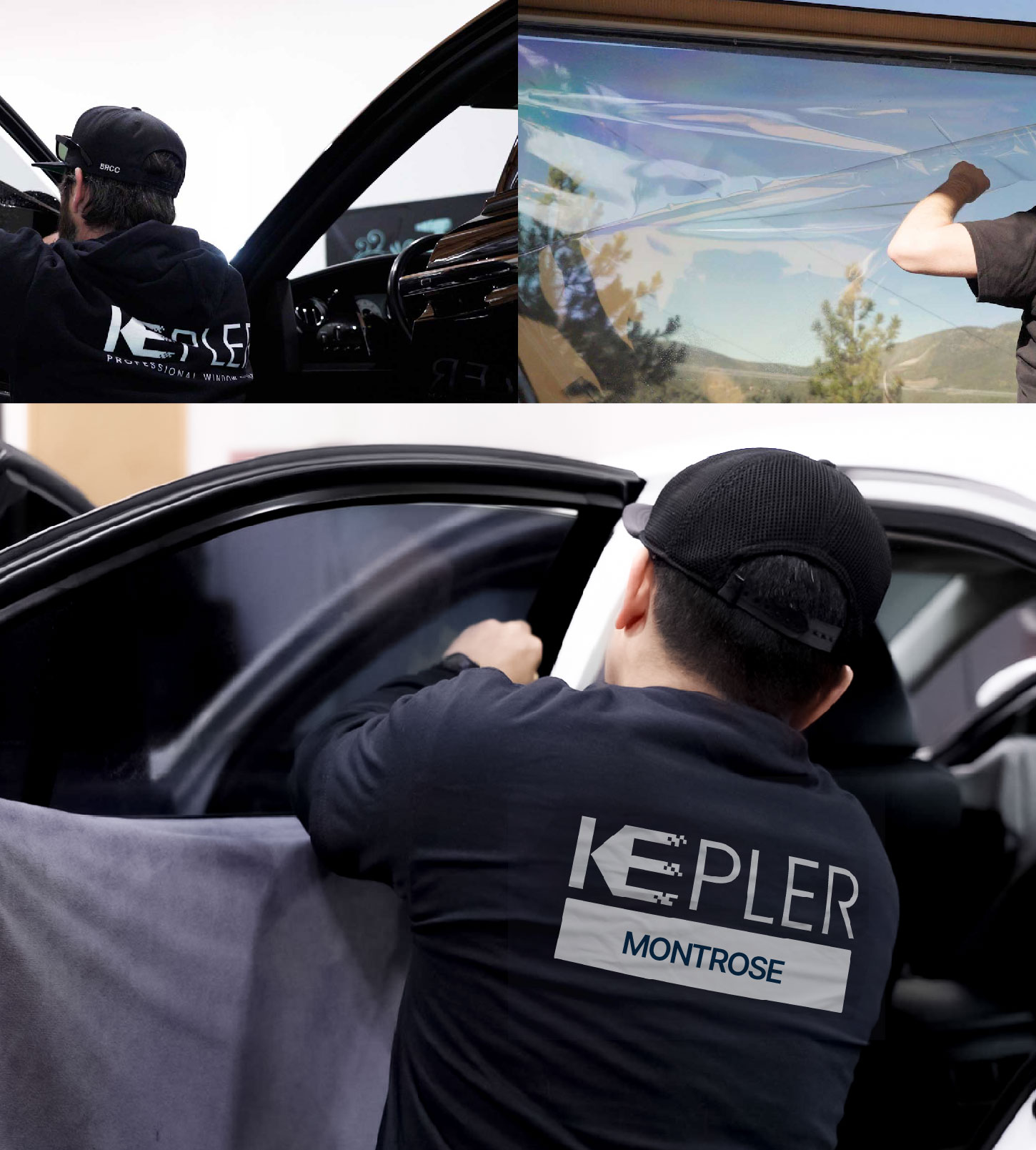 Automotive Window Tinting Expert Applying Film in Montrose, California