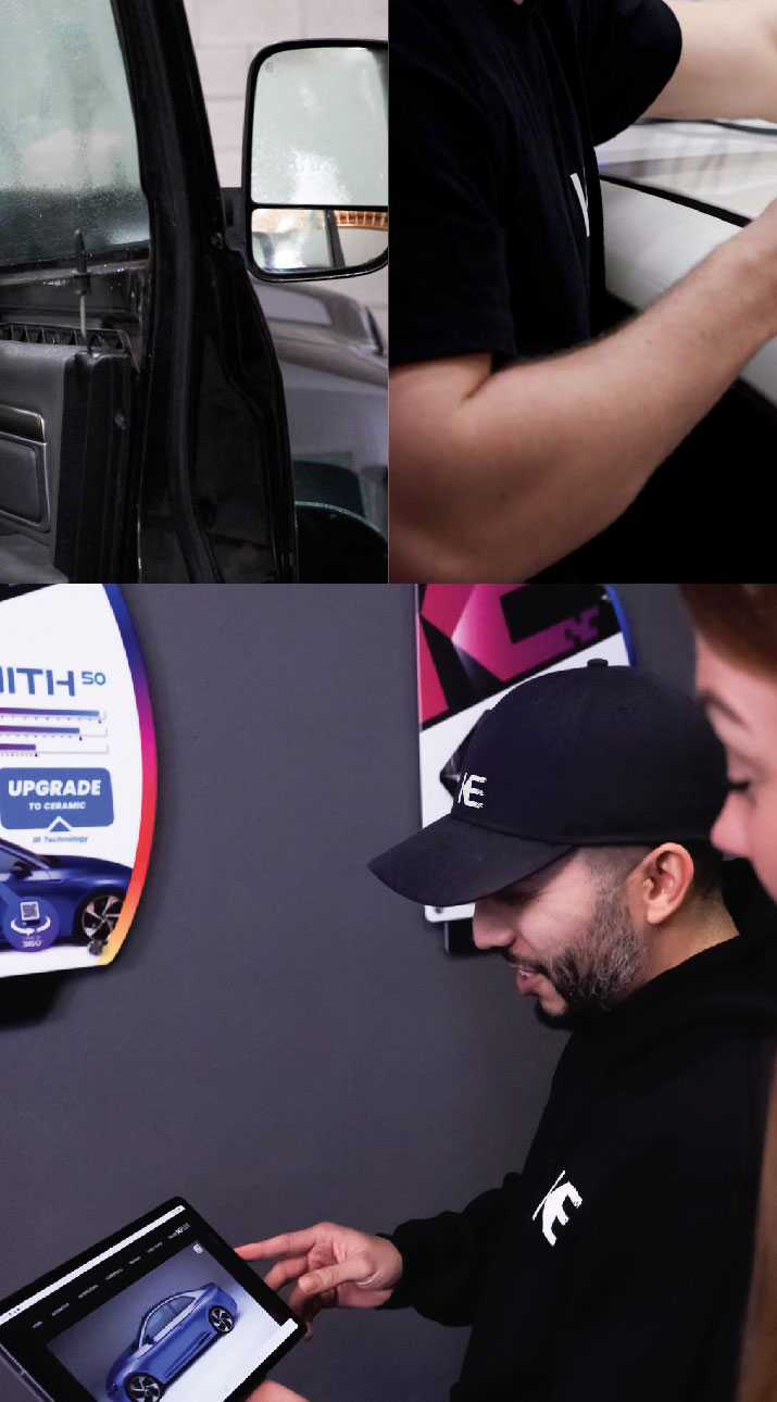 Kepler Dealer Showing Car Window Film Options to Customer in Mahwah, New Jersey