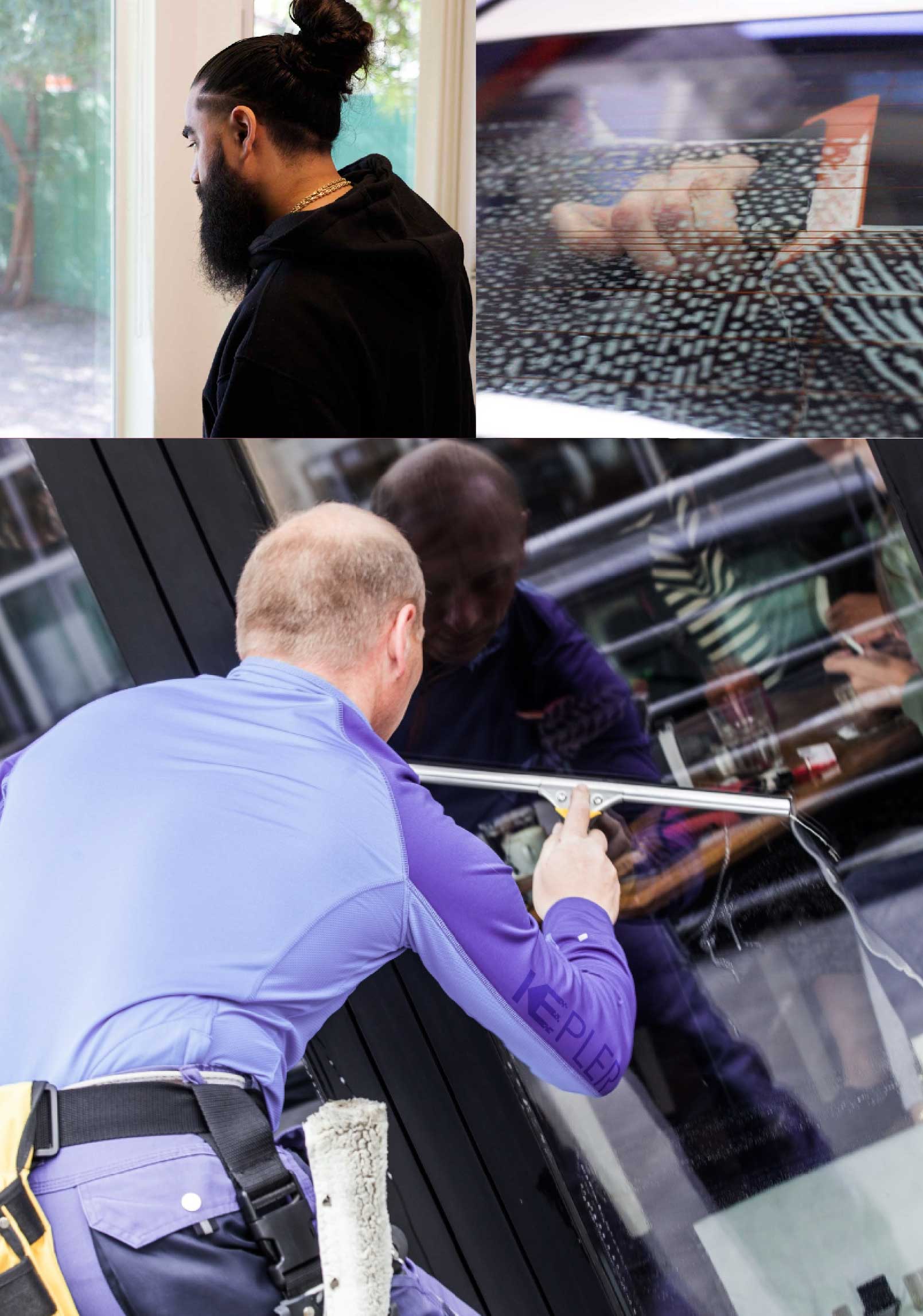 Kepler Professional Applying Anti-Graffiti Window Film to a Reston Shop Front