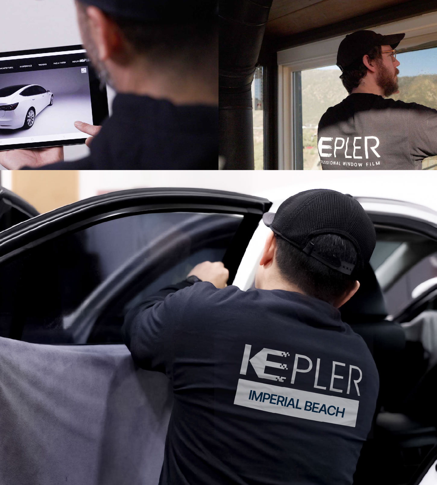 Automotive Window Tinting Expert Applying Film in Imperial Beach, California