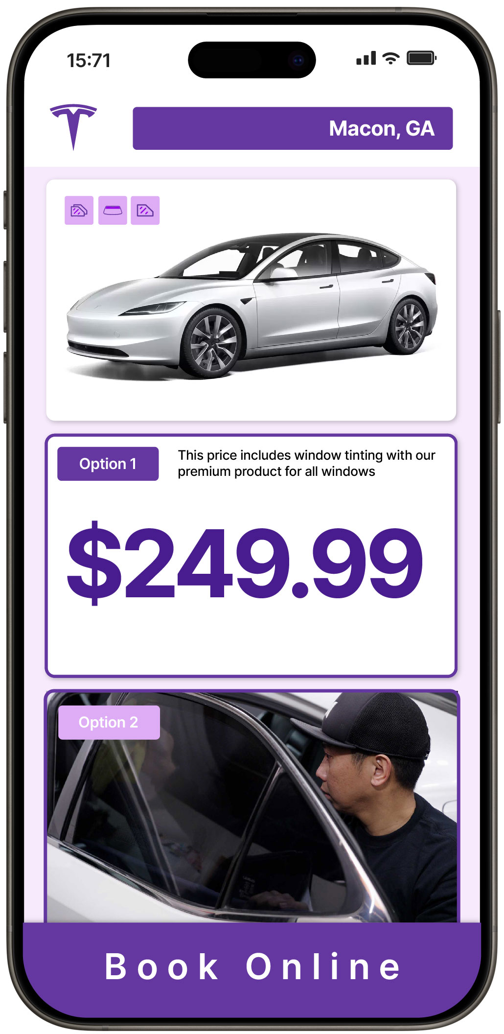 View Reasonable Tesla Window Tinting Costs in Macon, Georgia