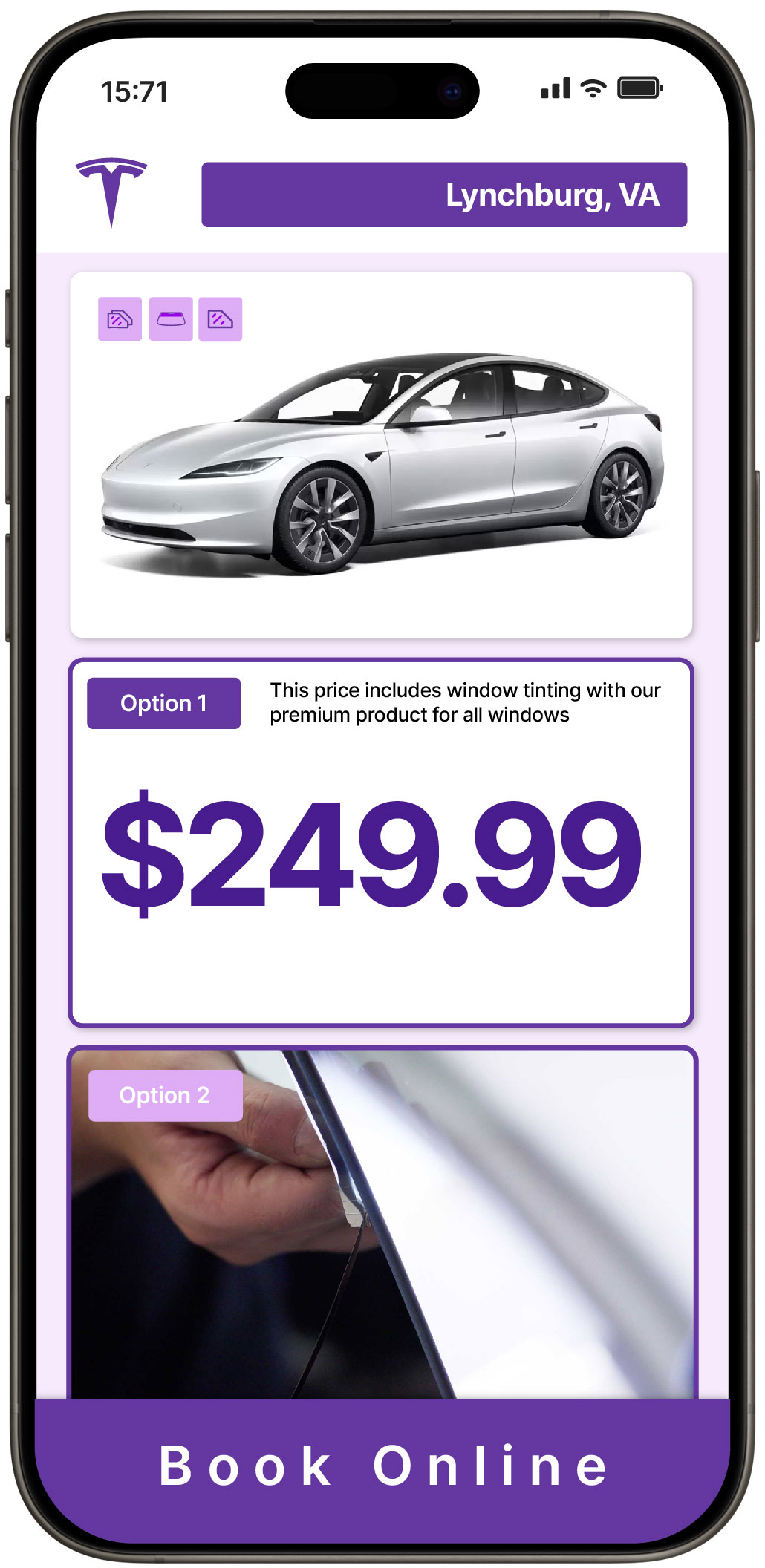 View Affordable Tesla Window Tinting Costs in Lynchburg, Virginia