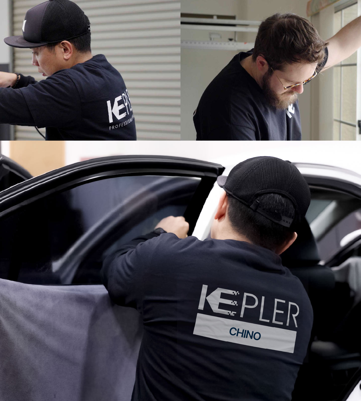 Automotive Window Tinting Expert Applying Film in Chino, California