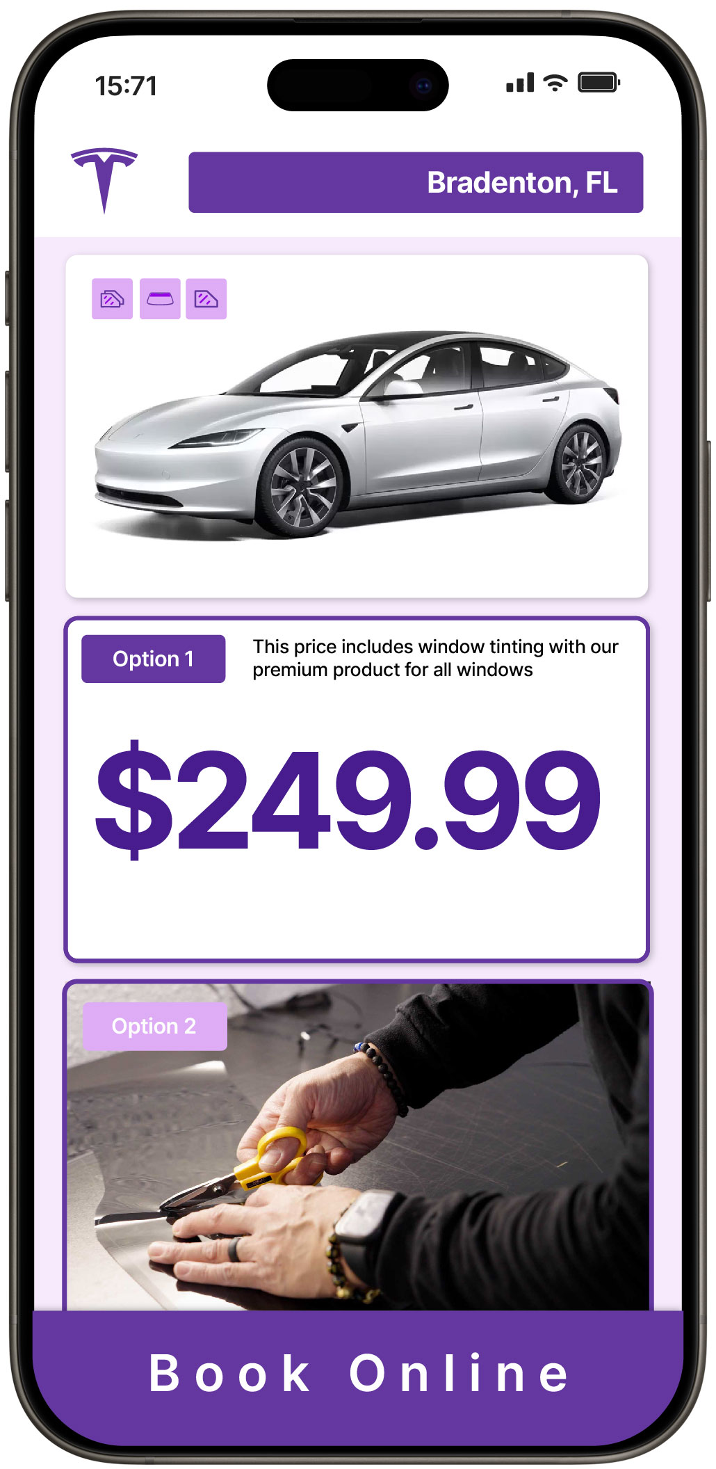 View Affordable Tesla Window Tinting Rates in Bradenton, Florida