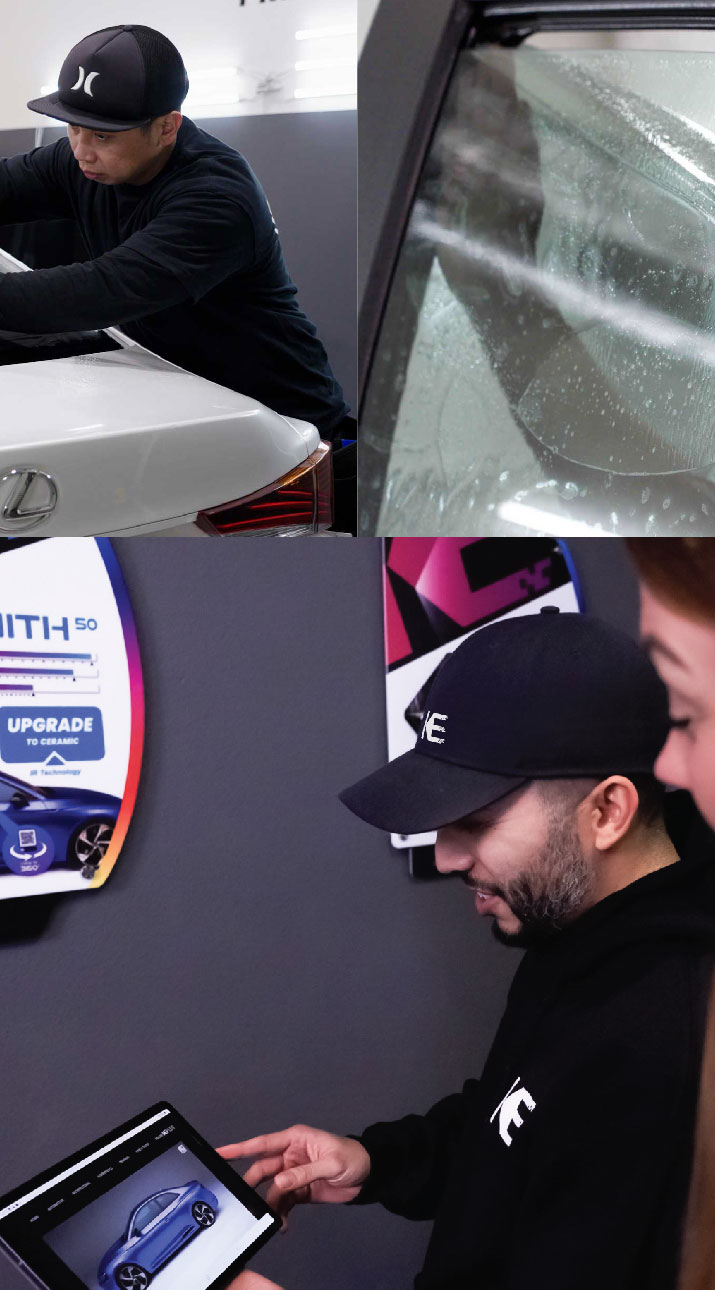 Kepler Dealer Showing Car Window Film Options to Customer in Everett, Washington