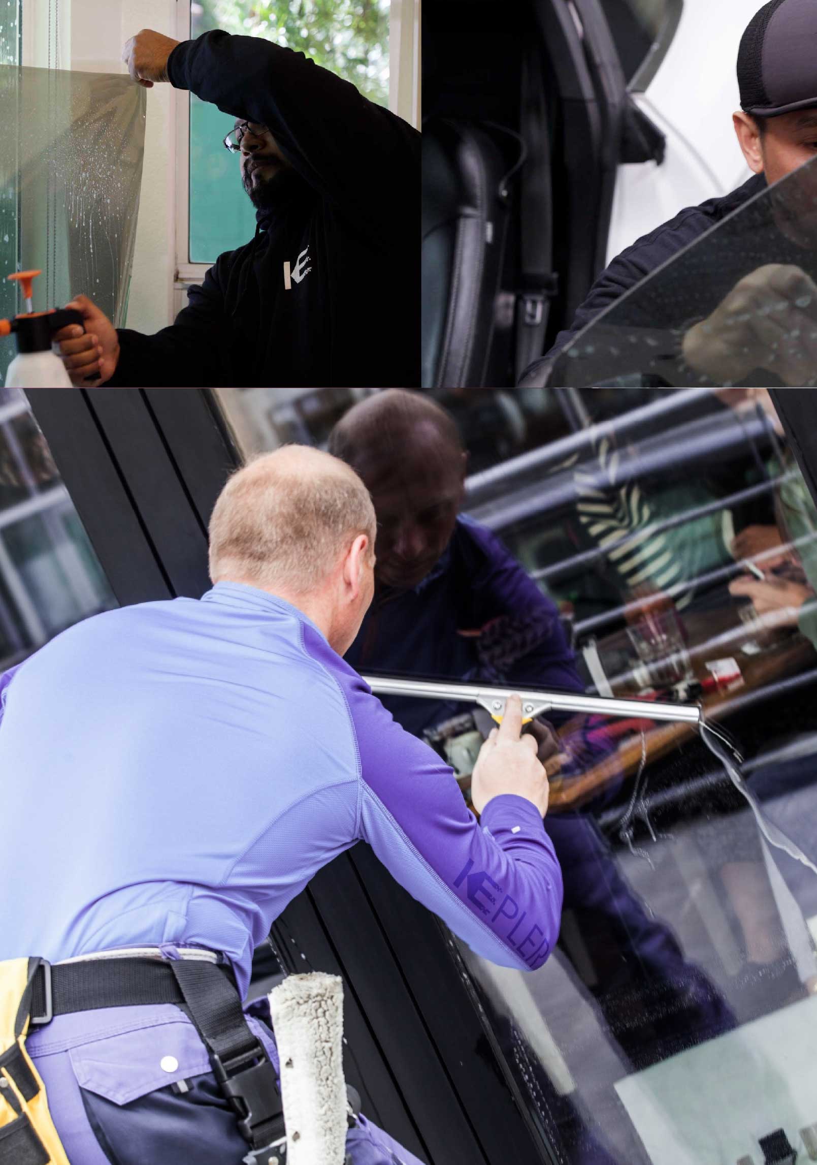Kepler Expert Applying Anti-Graffiti Window Film to a Kaukauna Shop Front