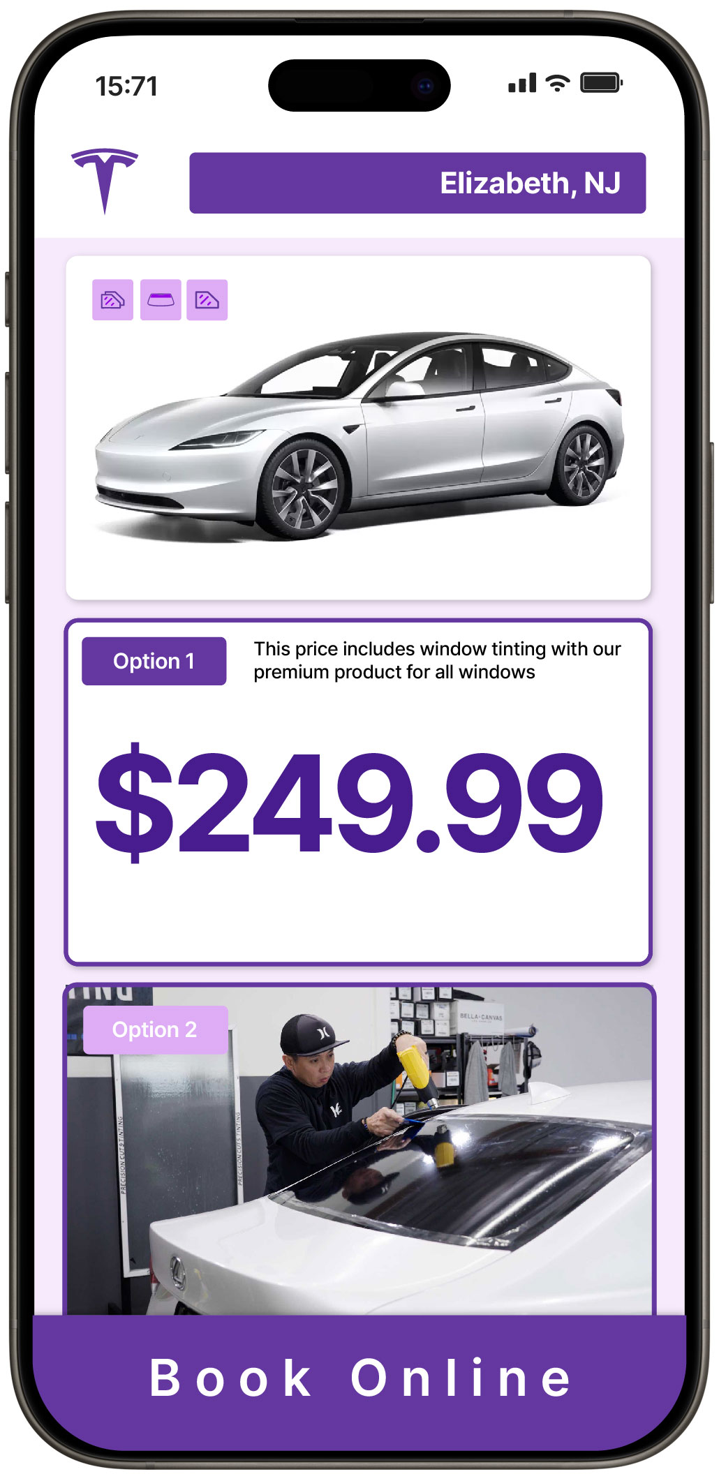 View Affordable Tesla Window Tinting Prices in Elizabeth, New Jersey