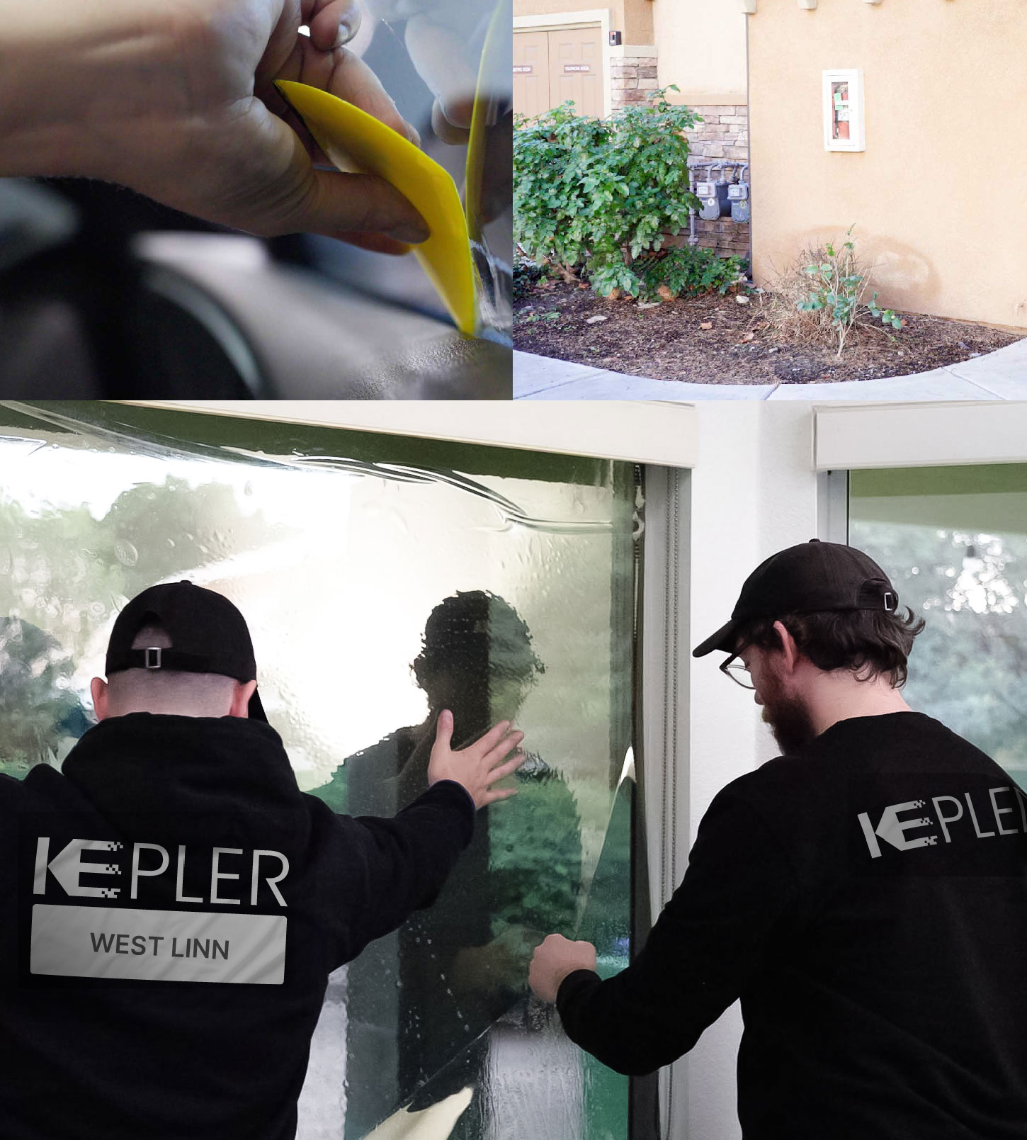 Kepler Technician Fitting Ceramic Window Tint to Home in West Linn