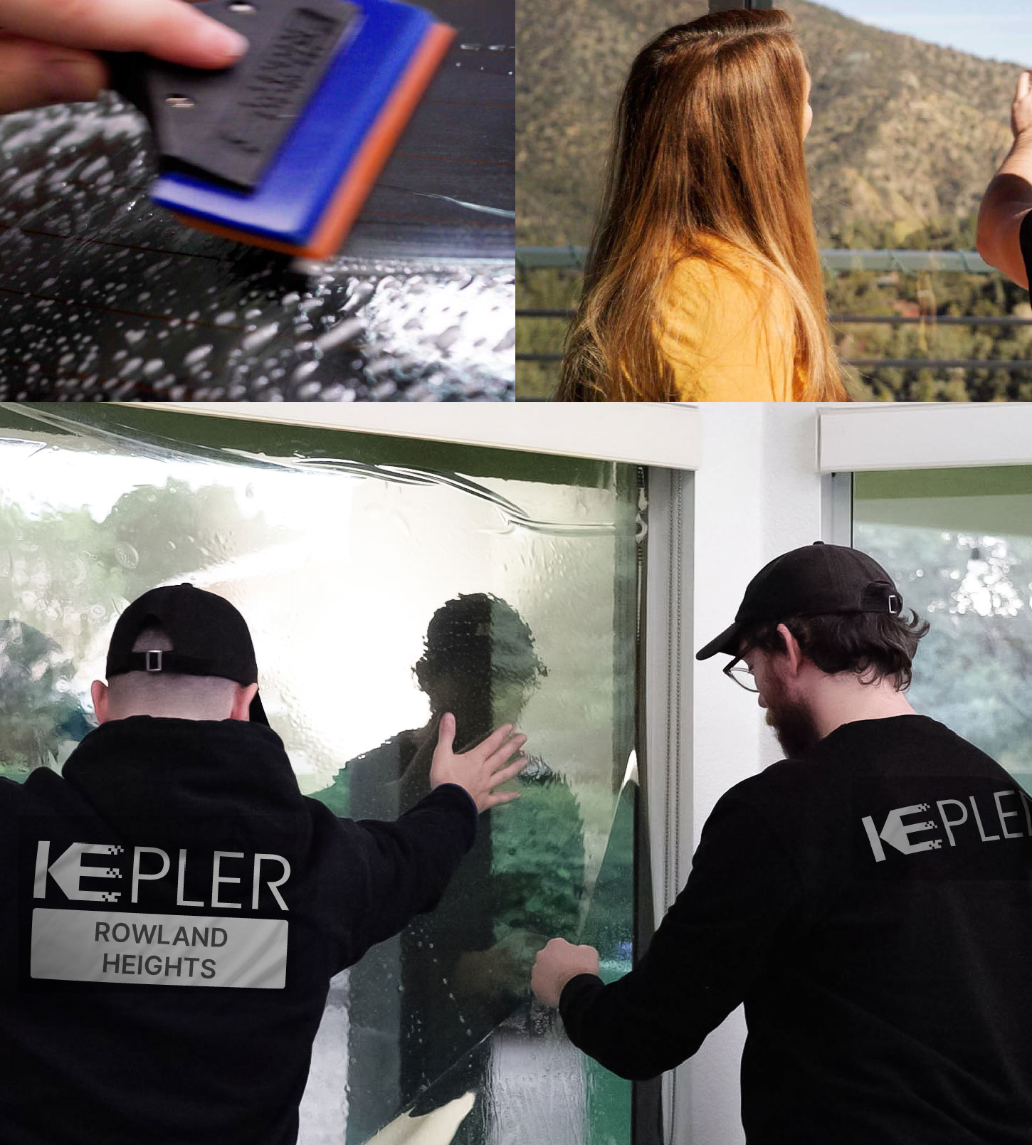 Kepler Technician Applying Advanced Window Tint to Home in Rowland Heights