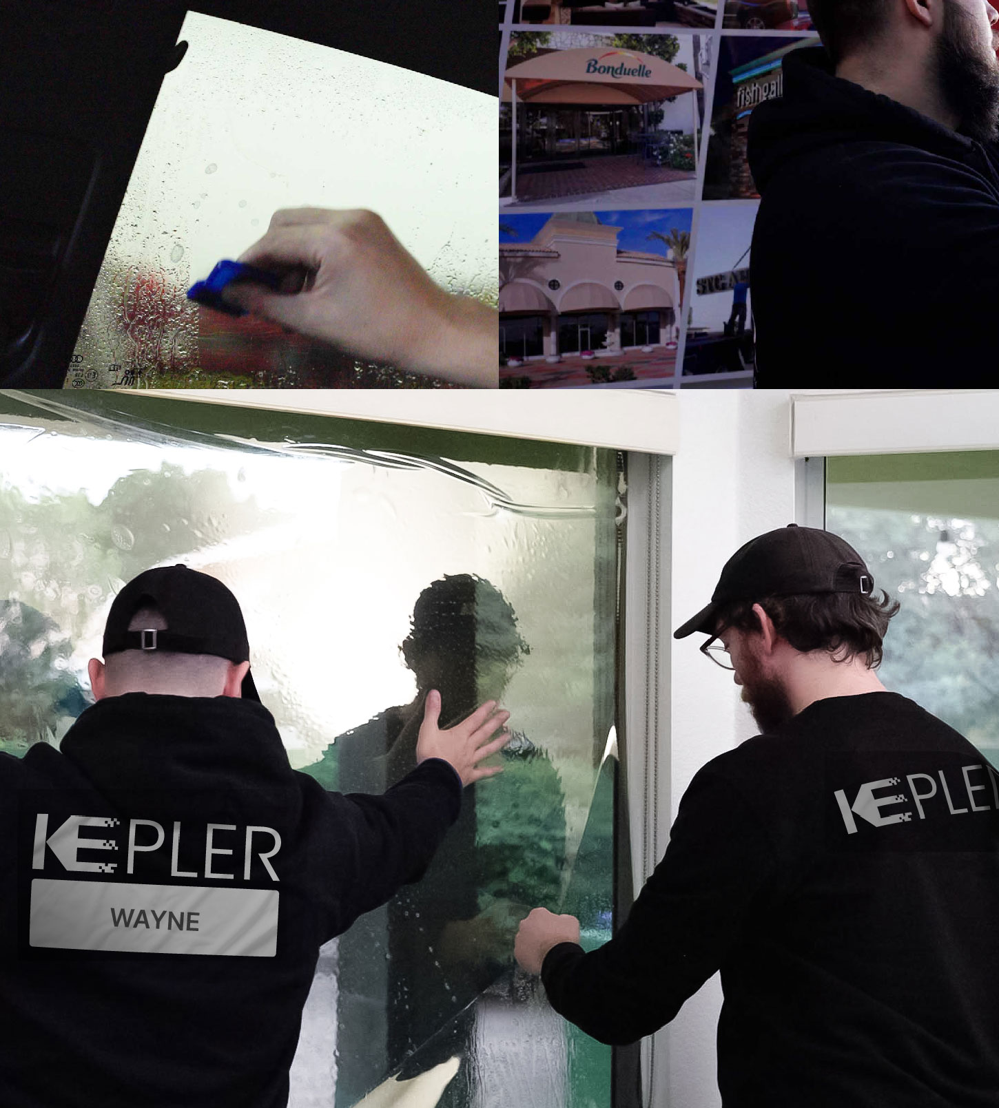 Expert Technician Applying Advanced Window Tint to Home in Wayne