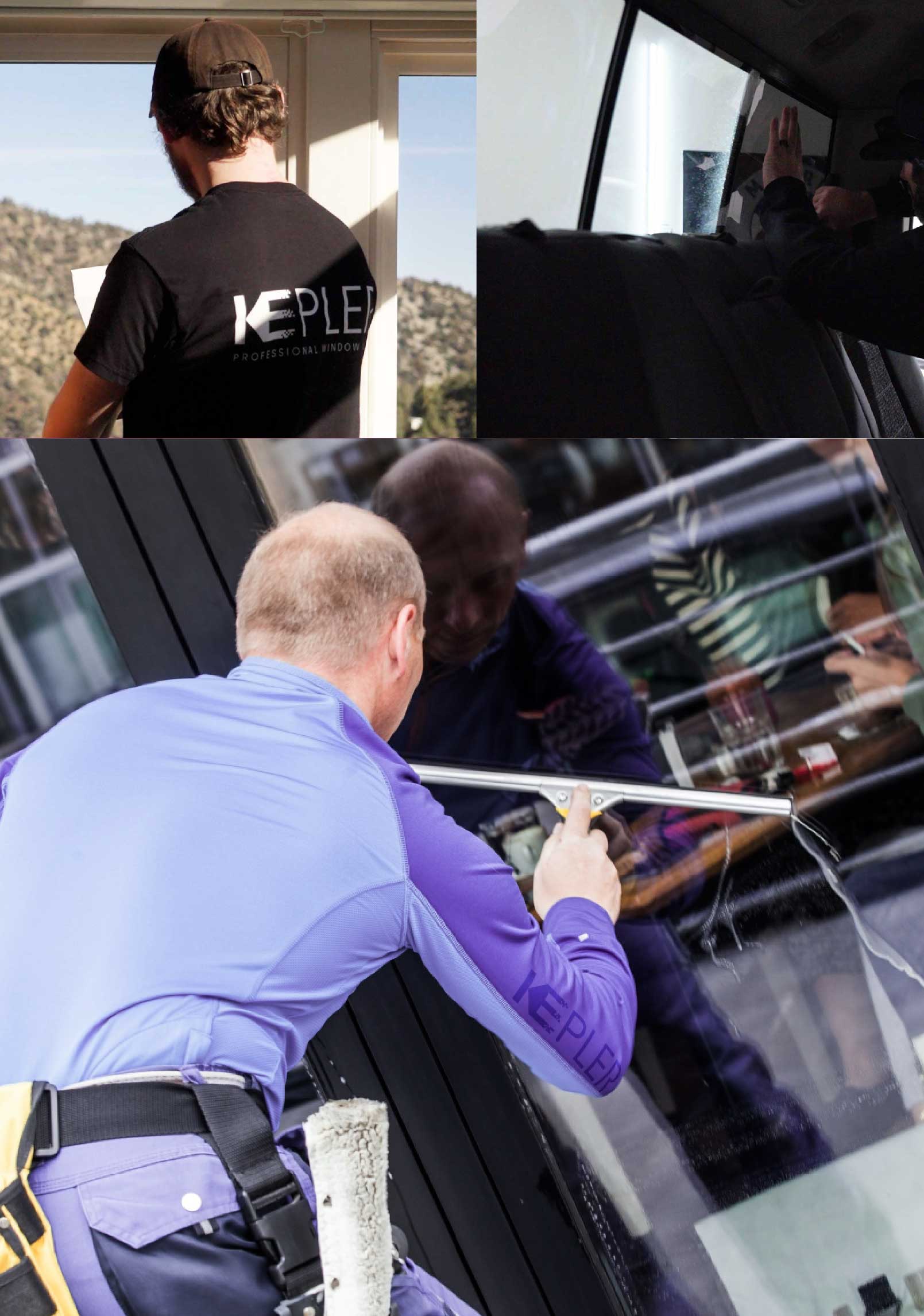 Kepler Skilled Applying Anti-Graffiti Window Film to a Upland Shop Front