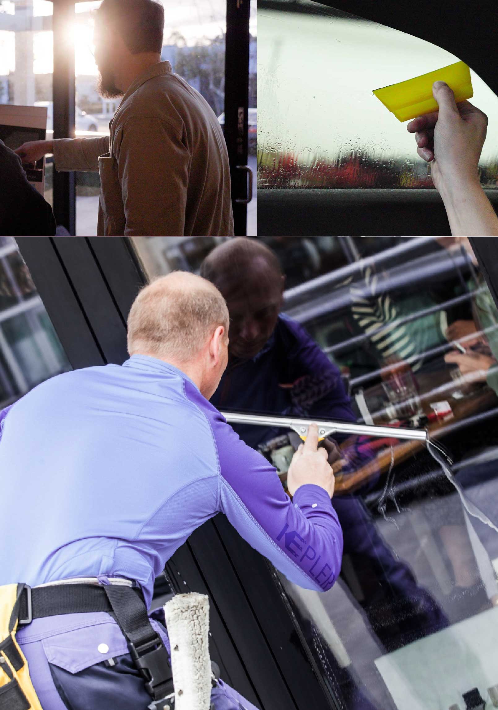 Kepler Skilled Applying Anti-Graffiti Window Film to a Springville Shop Front