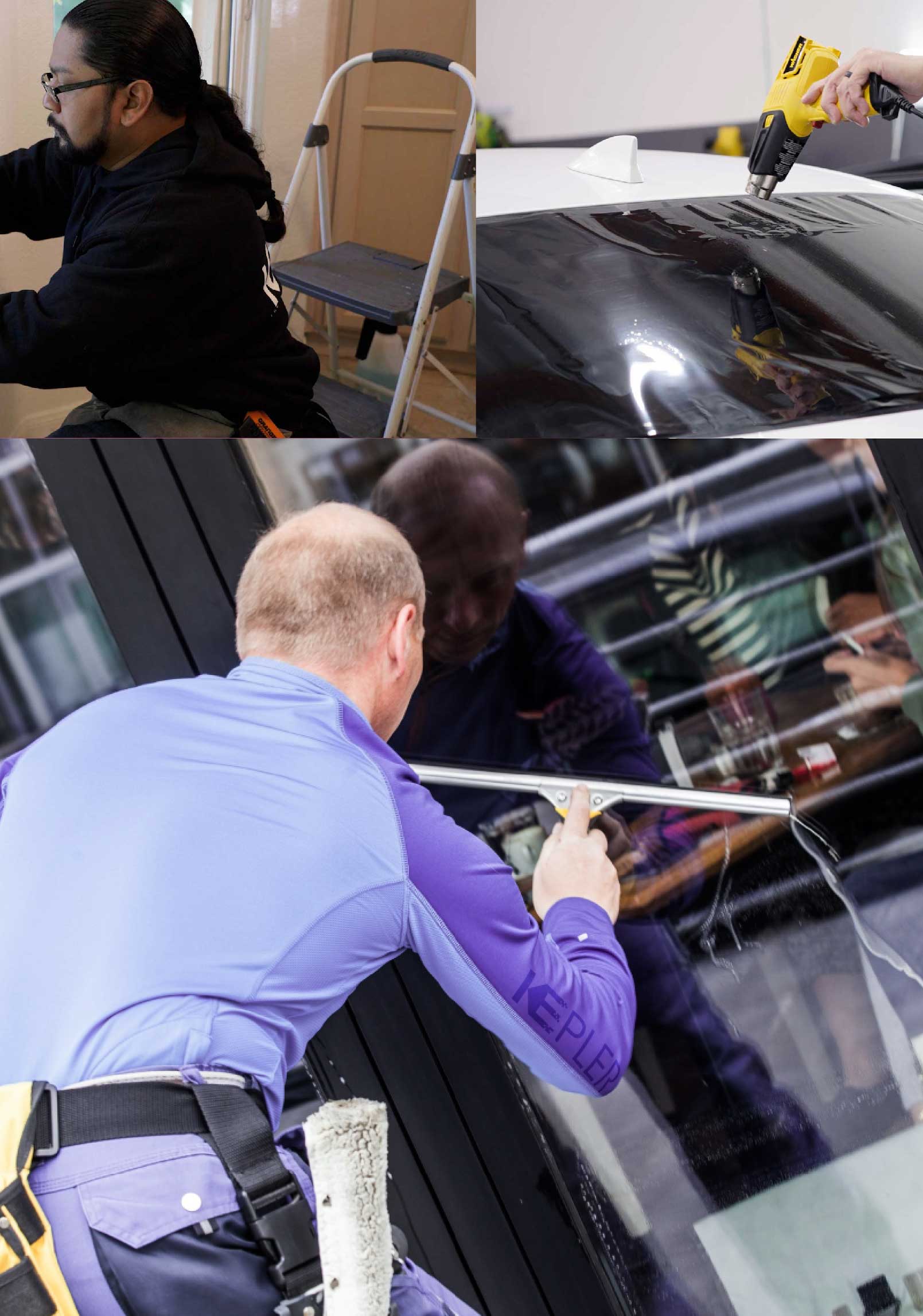 Kepler Expert Applying Anti-Graffiti Window Film to a El Monte Shop Front
