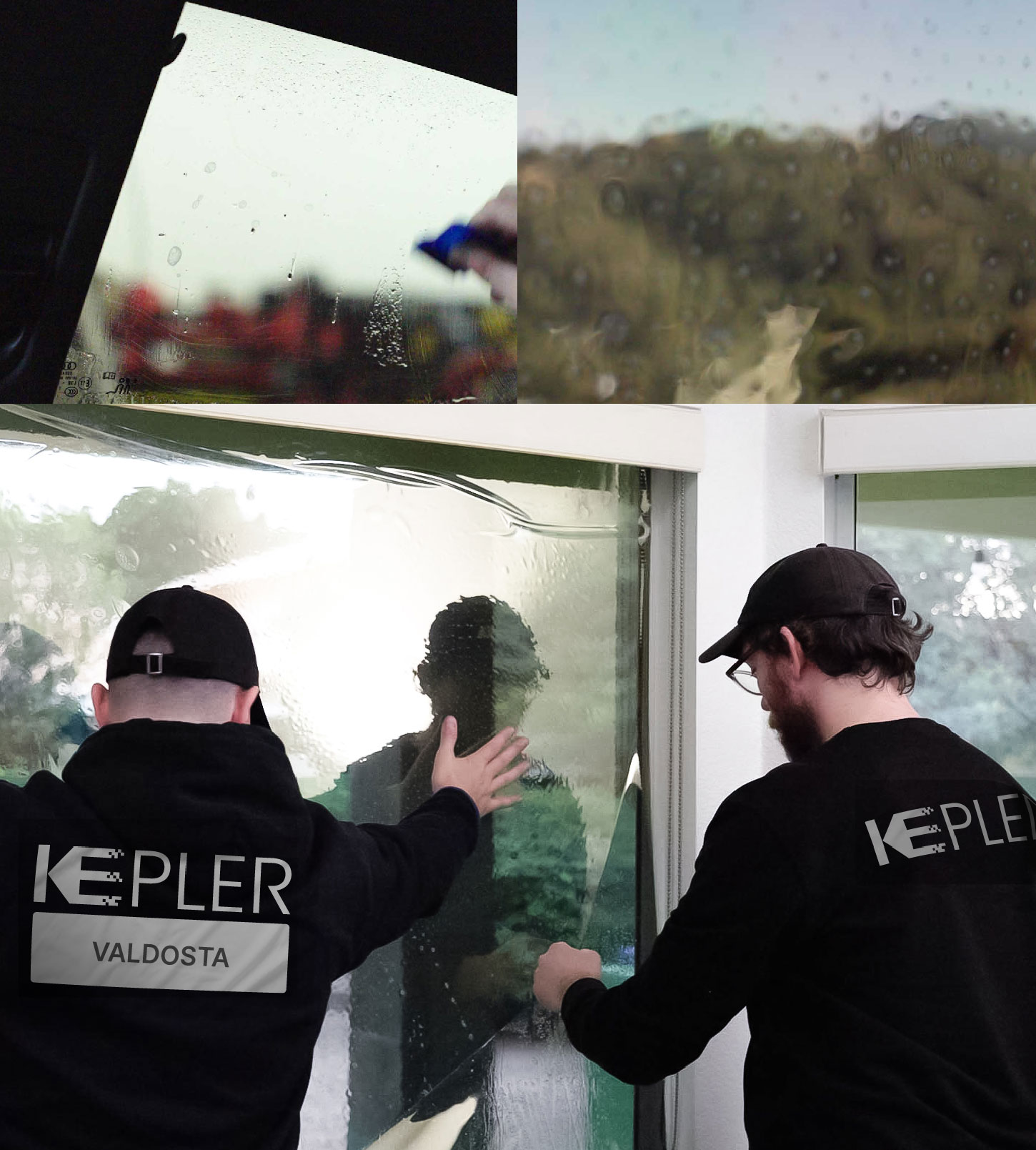 Expert Technician Installing High-tech Window Tint to Home in Valdosta