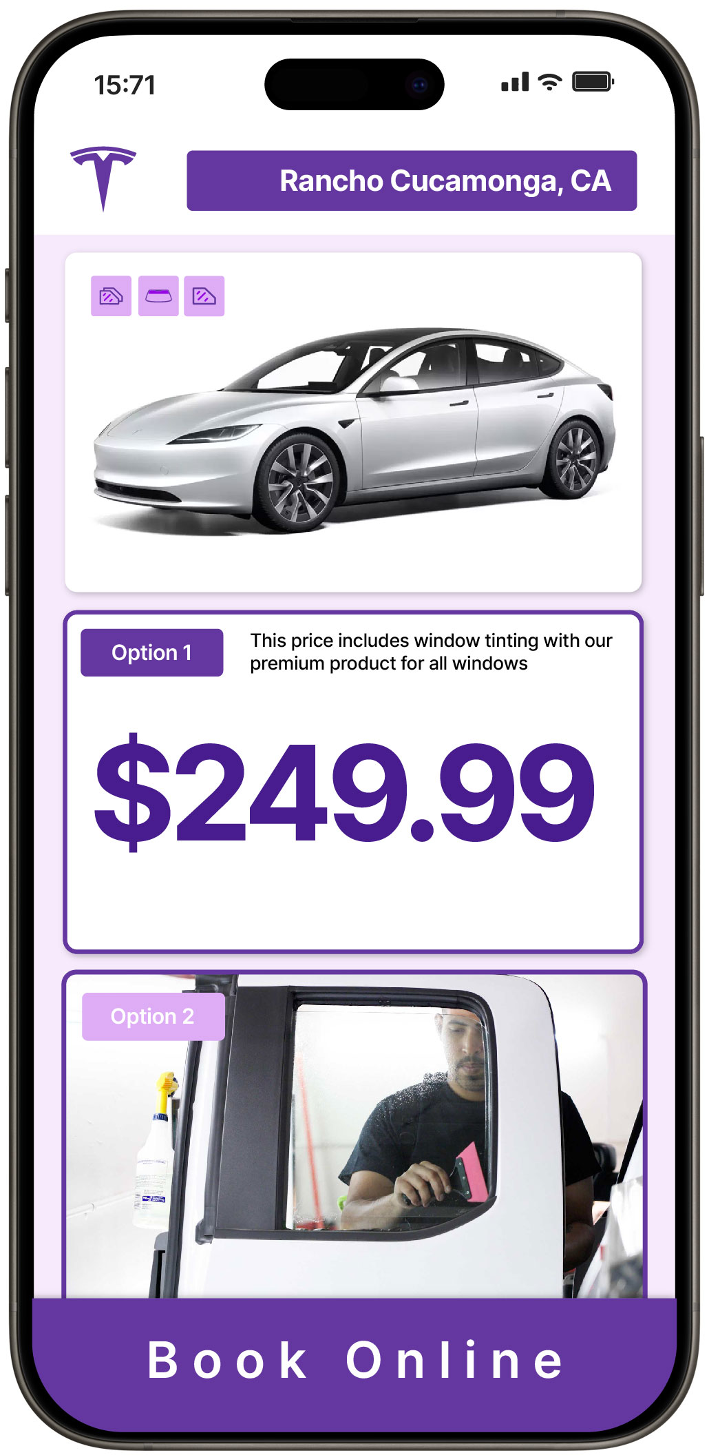 View Reasonable Tesla Window Tinting Costs in Rancho Cucamonga, California