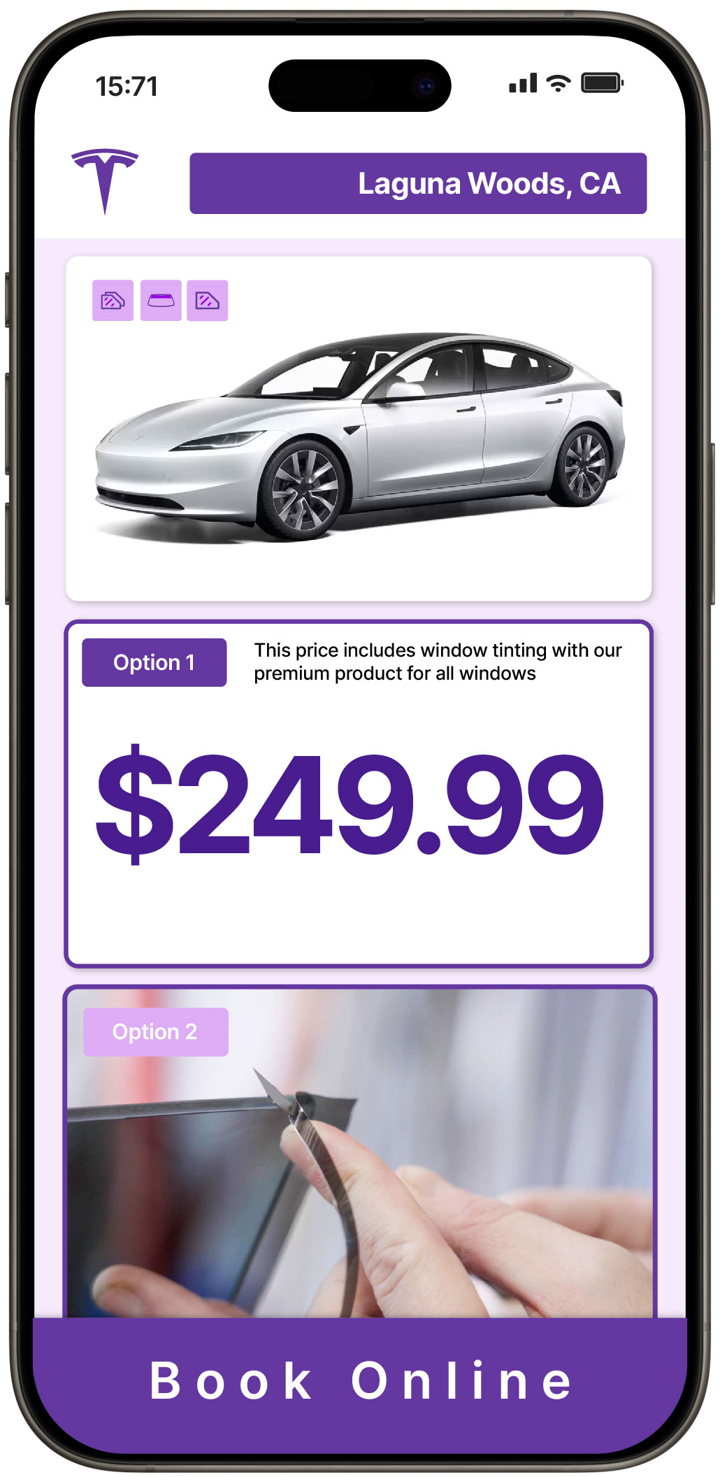 View Competitive Tesla Window Tinting Prices in Laguna Woods, California