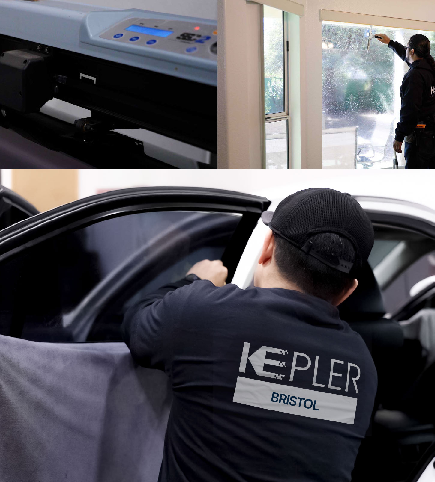 Automotive Window Tinting Expert Applying Film in Bristol, Tennessee