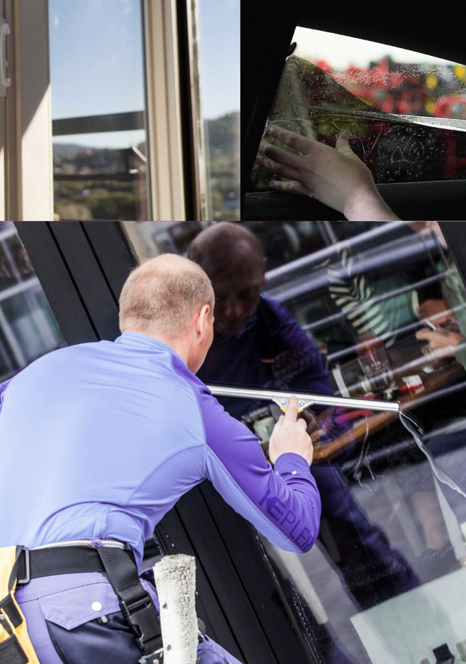 Kepler Skilled Applying Anti-Graffiti Window Film to a Renton Shop Front