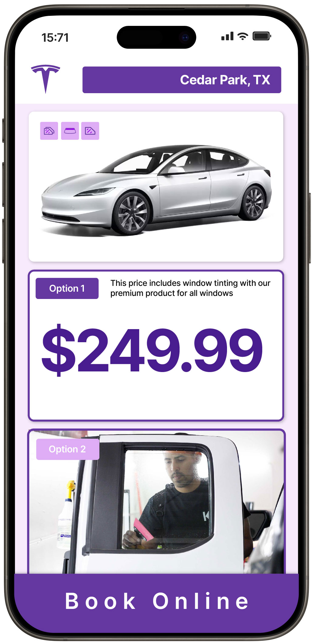 View Affordable Tesla Window Tinting Prices in Cedar Park, Texas