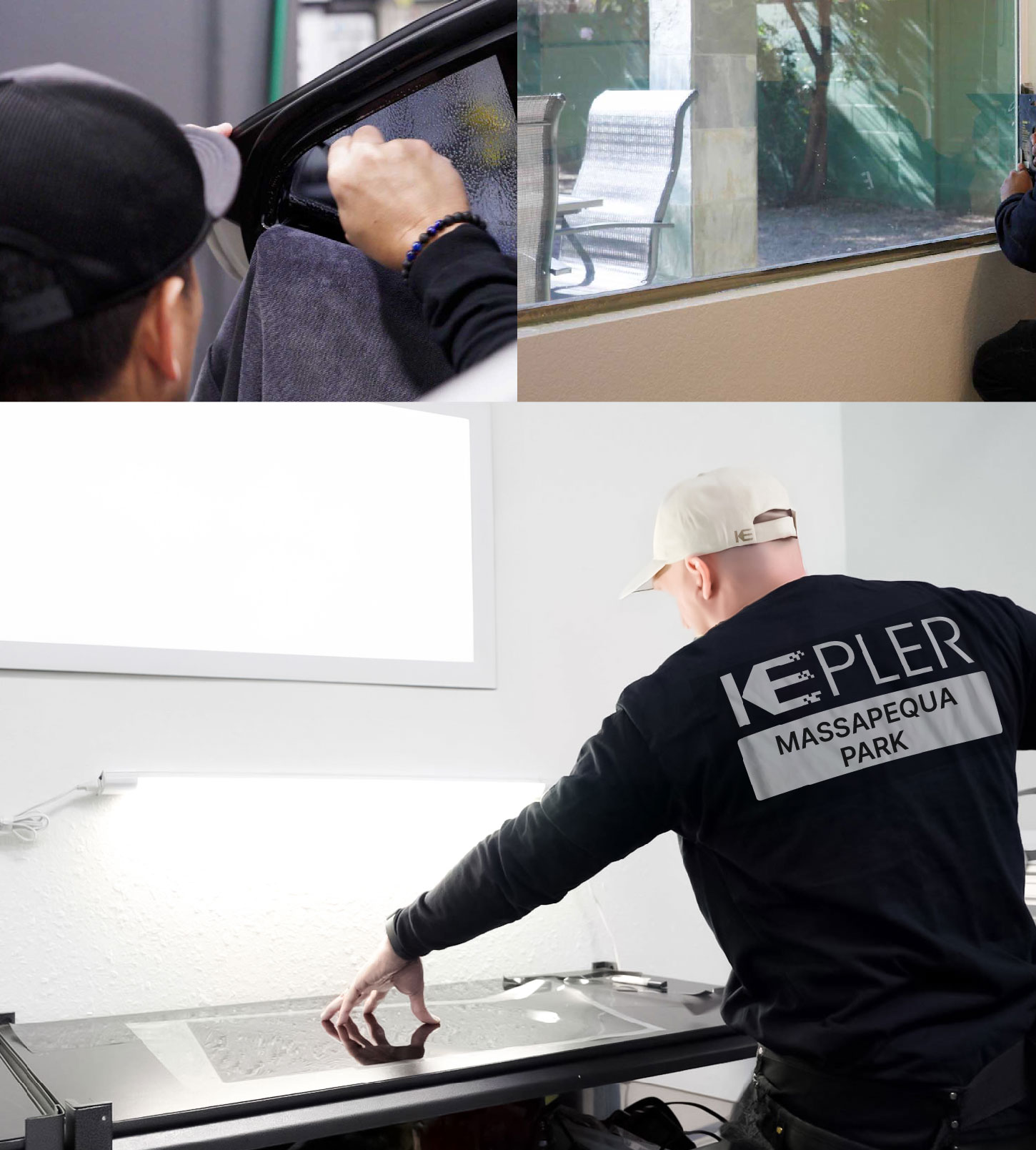 Window Tinting Specialist Cutting Film in Massapequa Park, New York