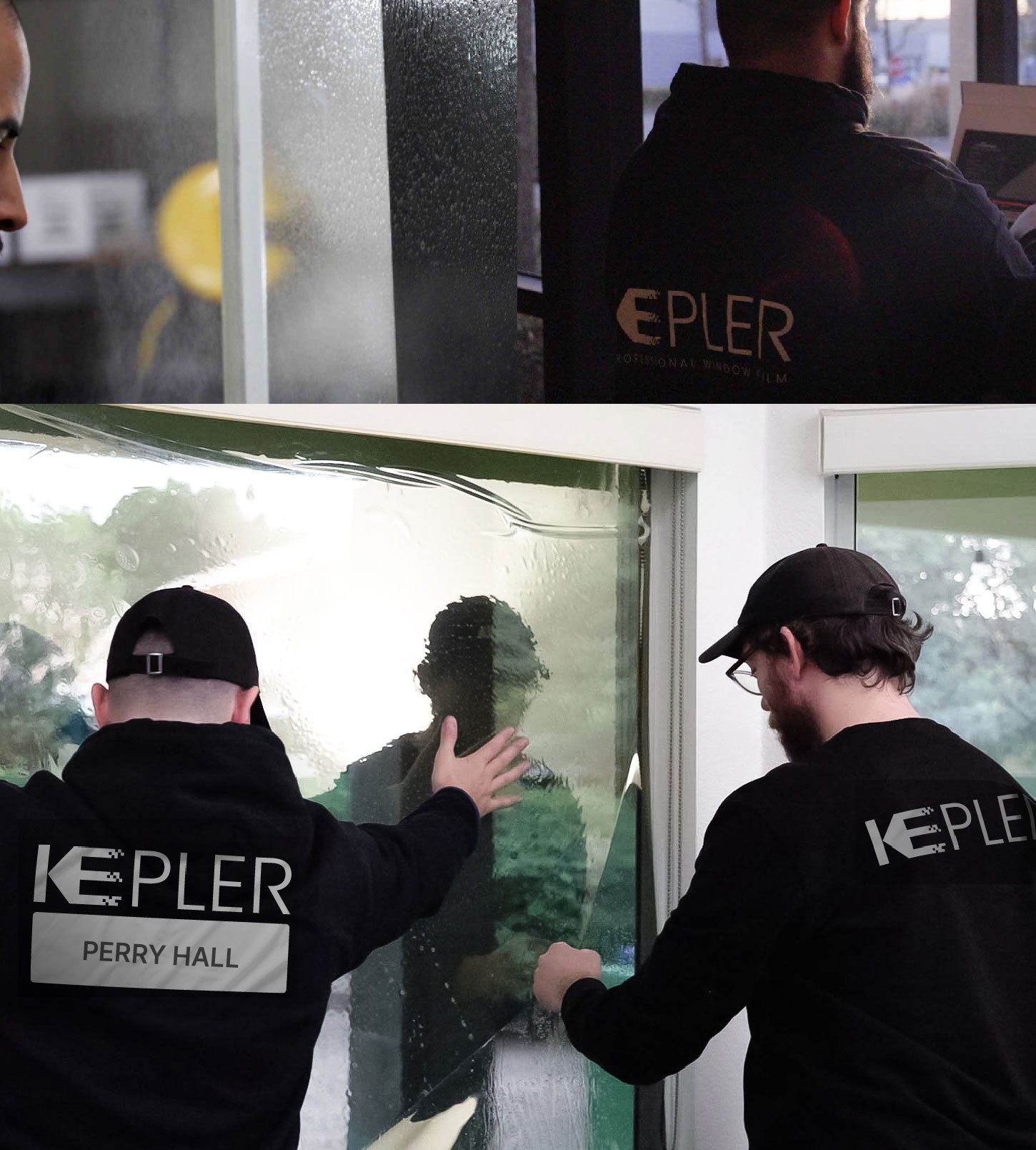 Expert Technician Installing Advanced Window Tint to Home in Perry Hall