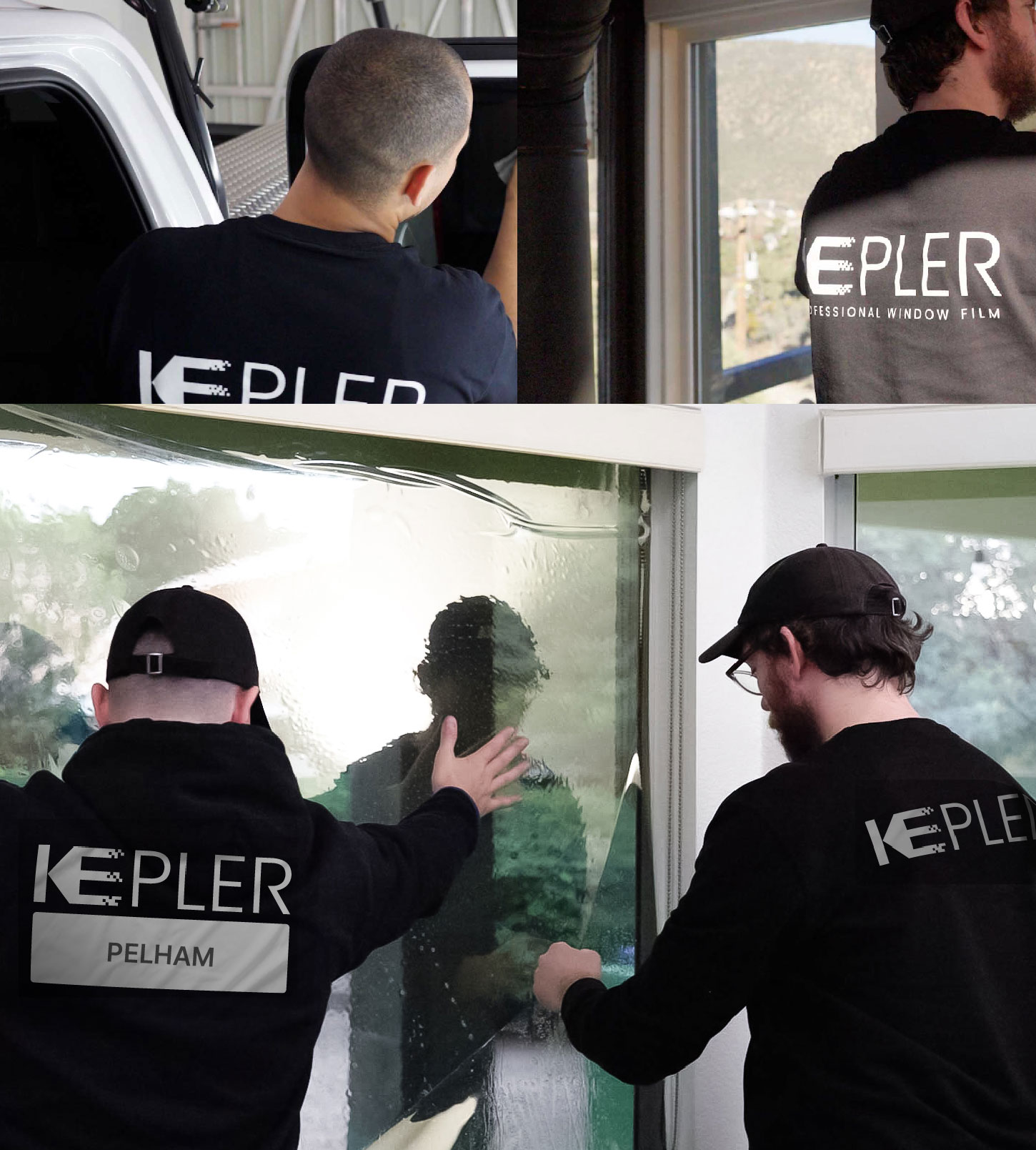 Kepler Technician Fitting Advanced Window Tint to Home in Pelham