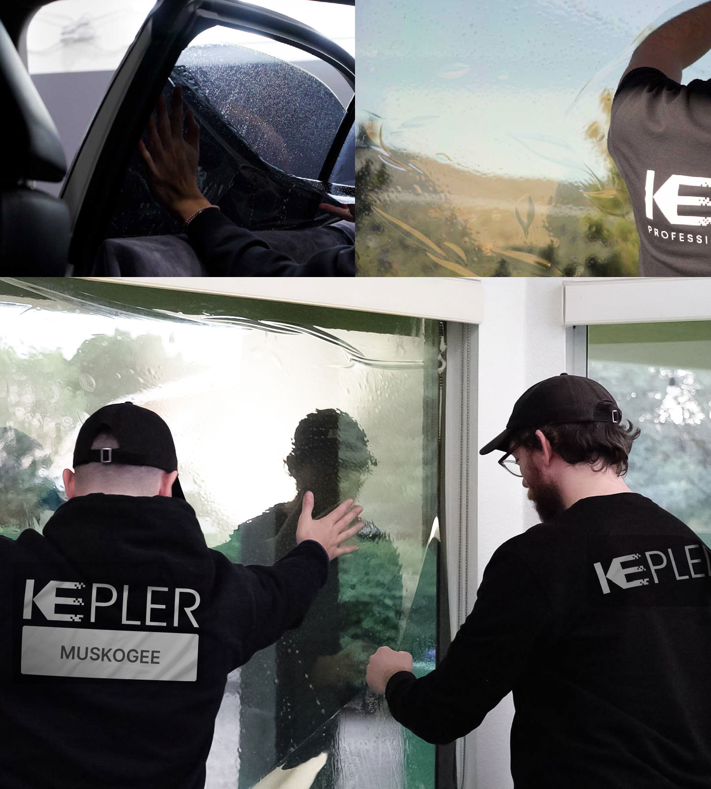 Kepler Technician Installing High-tech Window Tint to Home in Muskogee