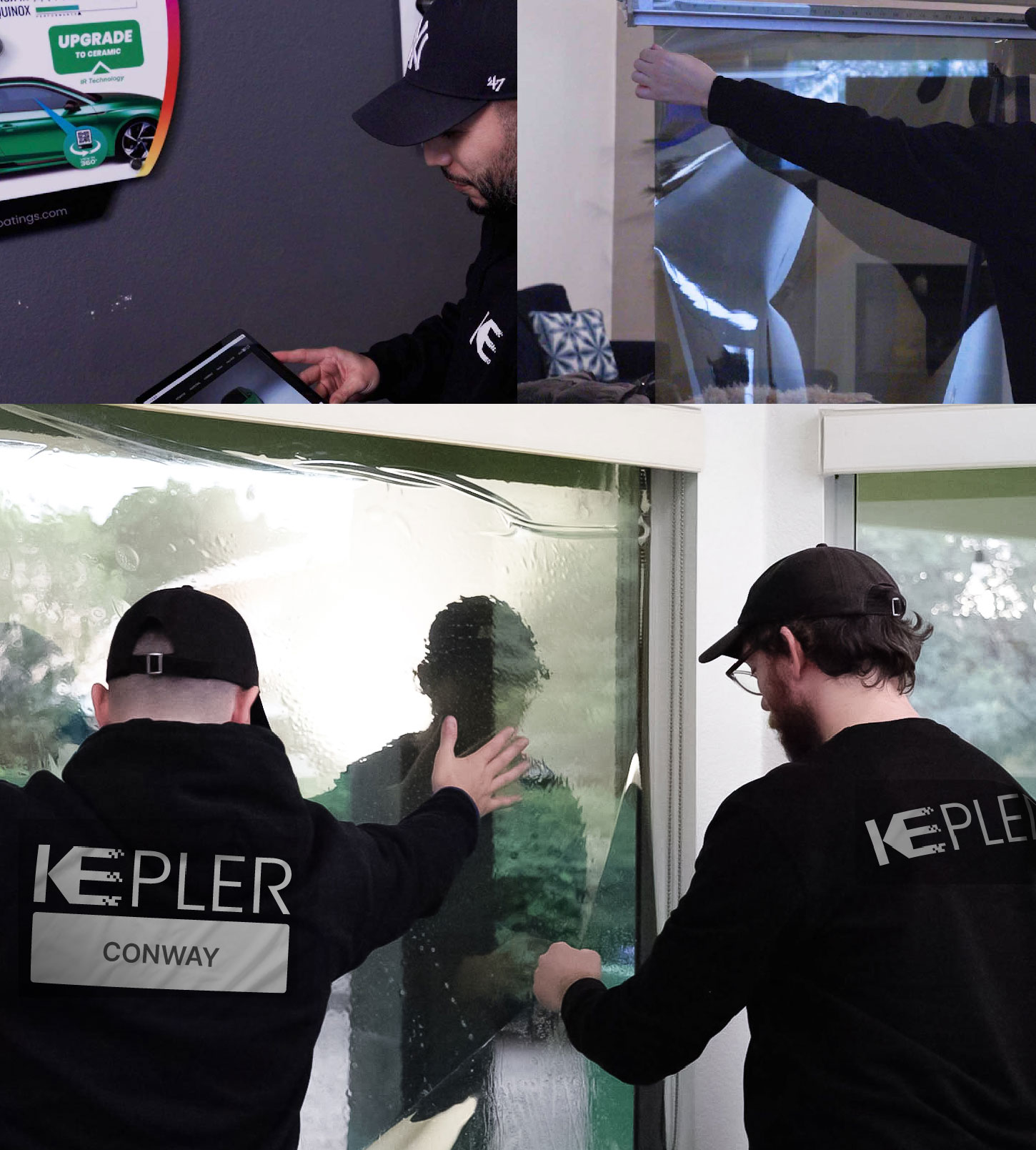Kepler Technician Installing Advanced Window Tint to Home in Conway