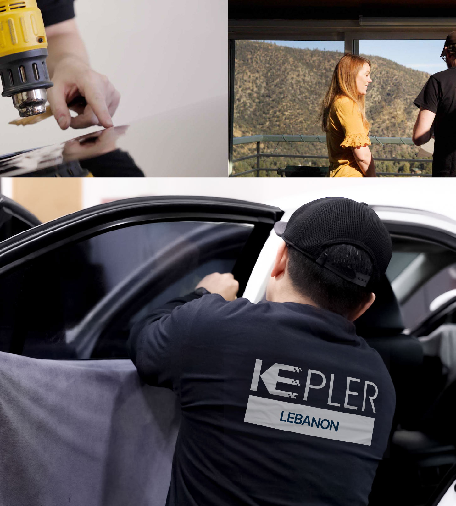 Automotive Window Tinting Expert Applying Film in Lebanon, Tennessee