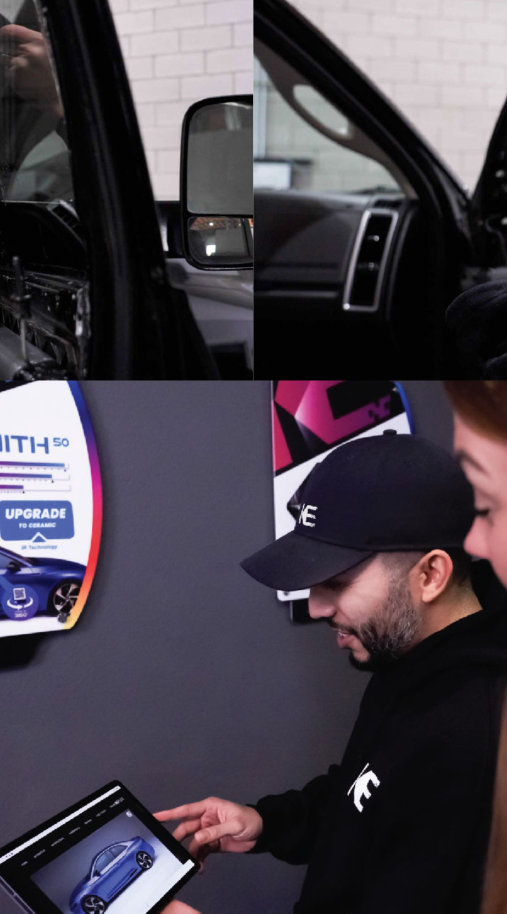 Kepler Dealer Showing Car Window Film Options to Customer in Hackensack, New Jersey