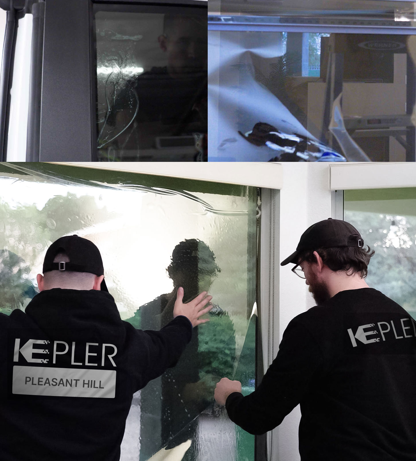 Kepler Technician Applying Advanced Window Tint to Home in Pleasant Hill