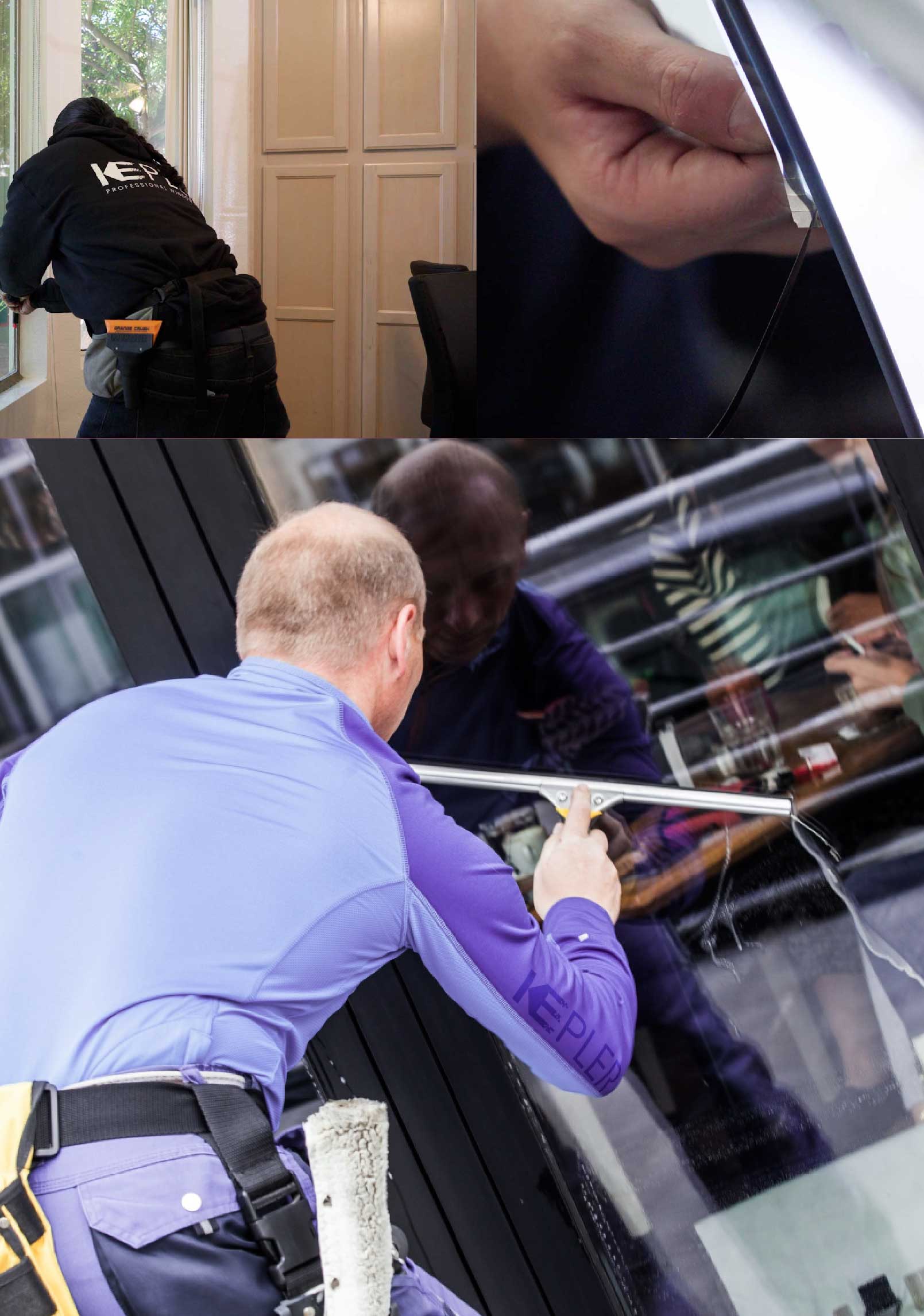 Kepler Skilled Applying Anti-Graffiti Window Film to a Rutherford Shop Front