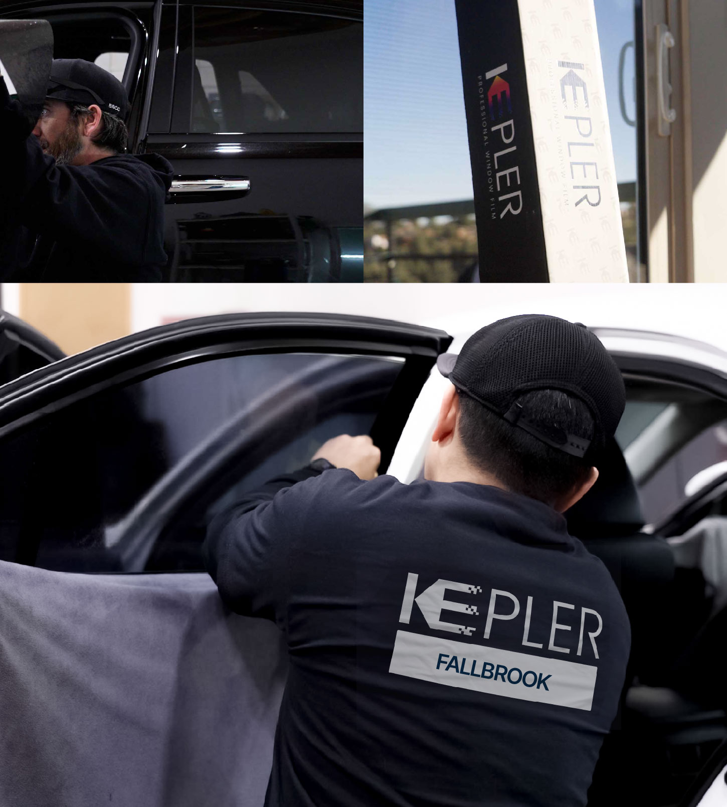 Automotive Window Tinting Expert Applying Film in Fallbrook, California