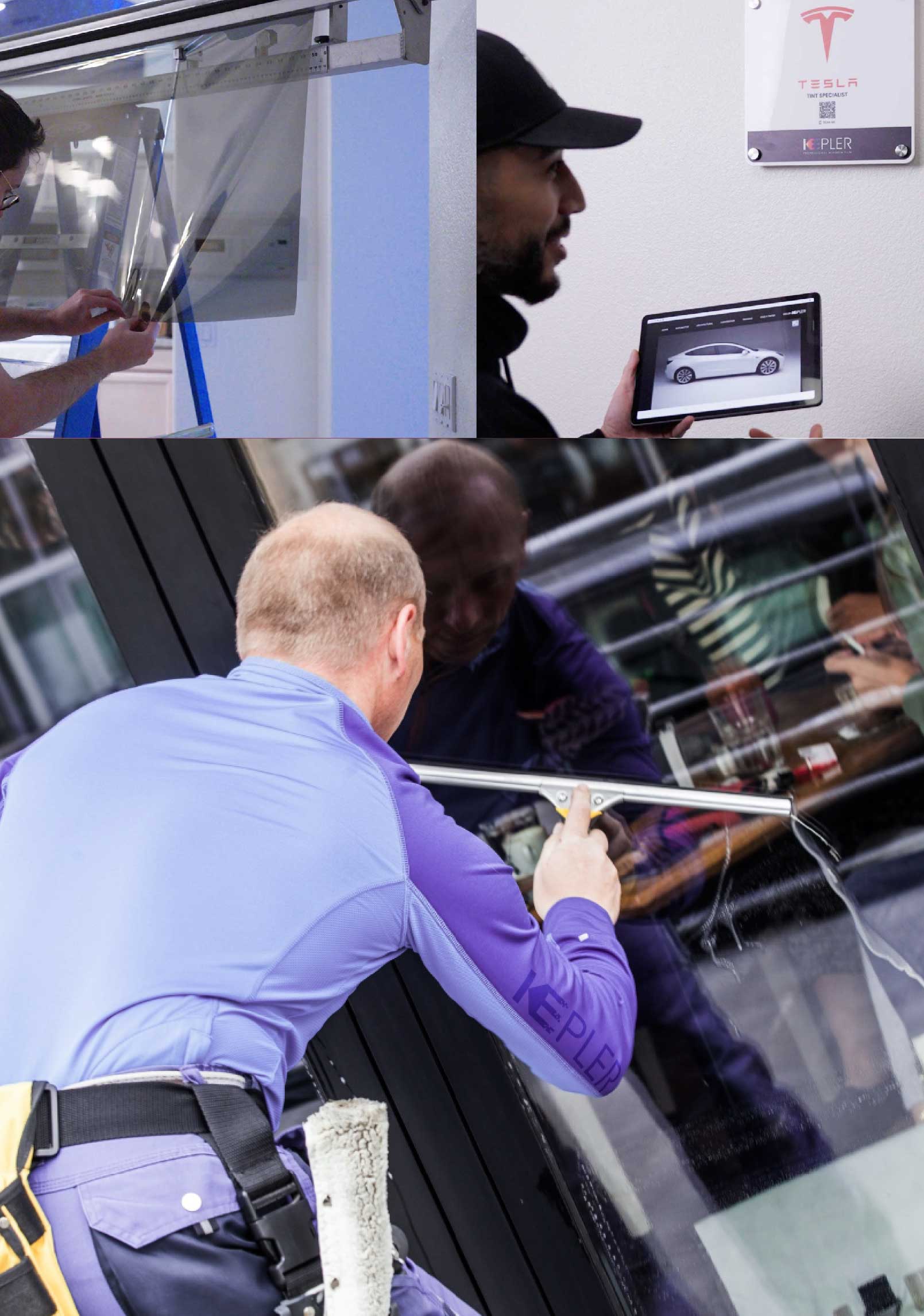 Kepler Expert Applying Anti-Graffiti Window Film to a Friendswood Shop Front