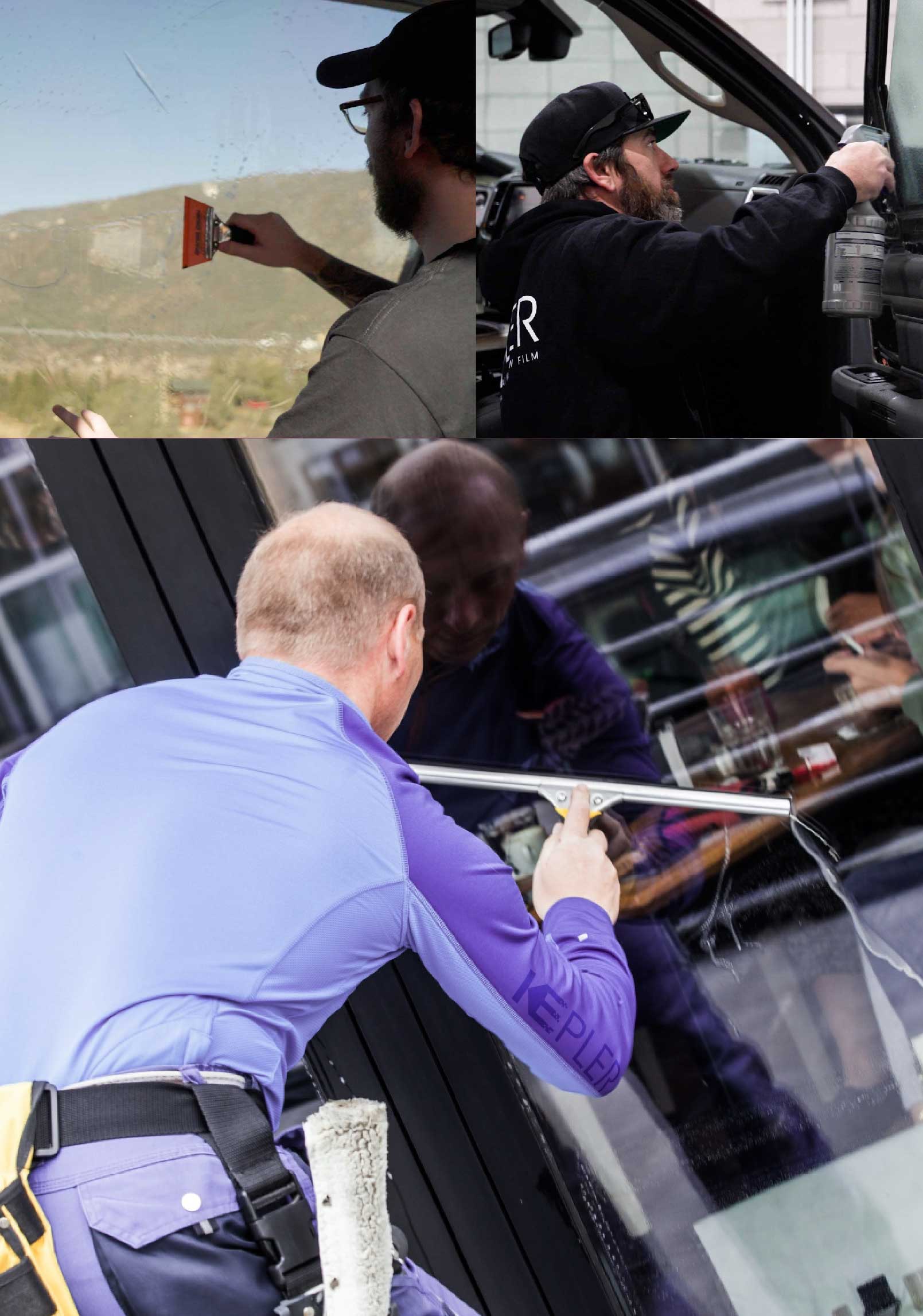 Kepler Expert Applying Anti-Graffiti Window Film to a Valparaiso Shop Front