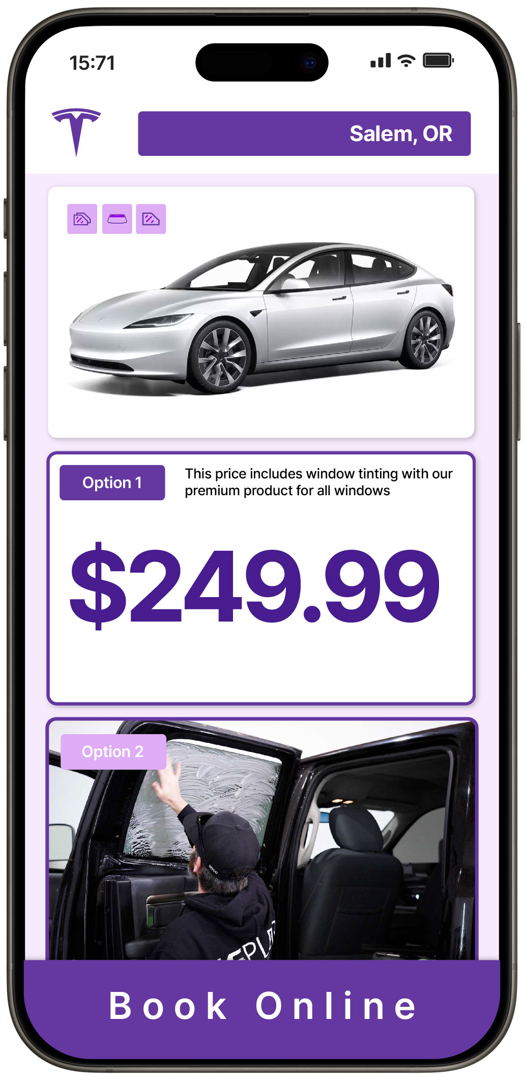 View Affordable Tesla Window Tinting Costs in Salem, Oregon
