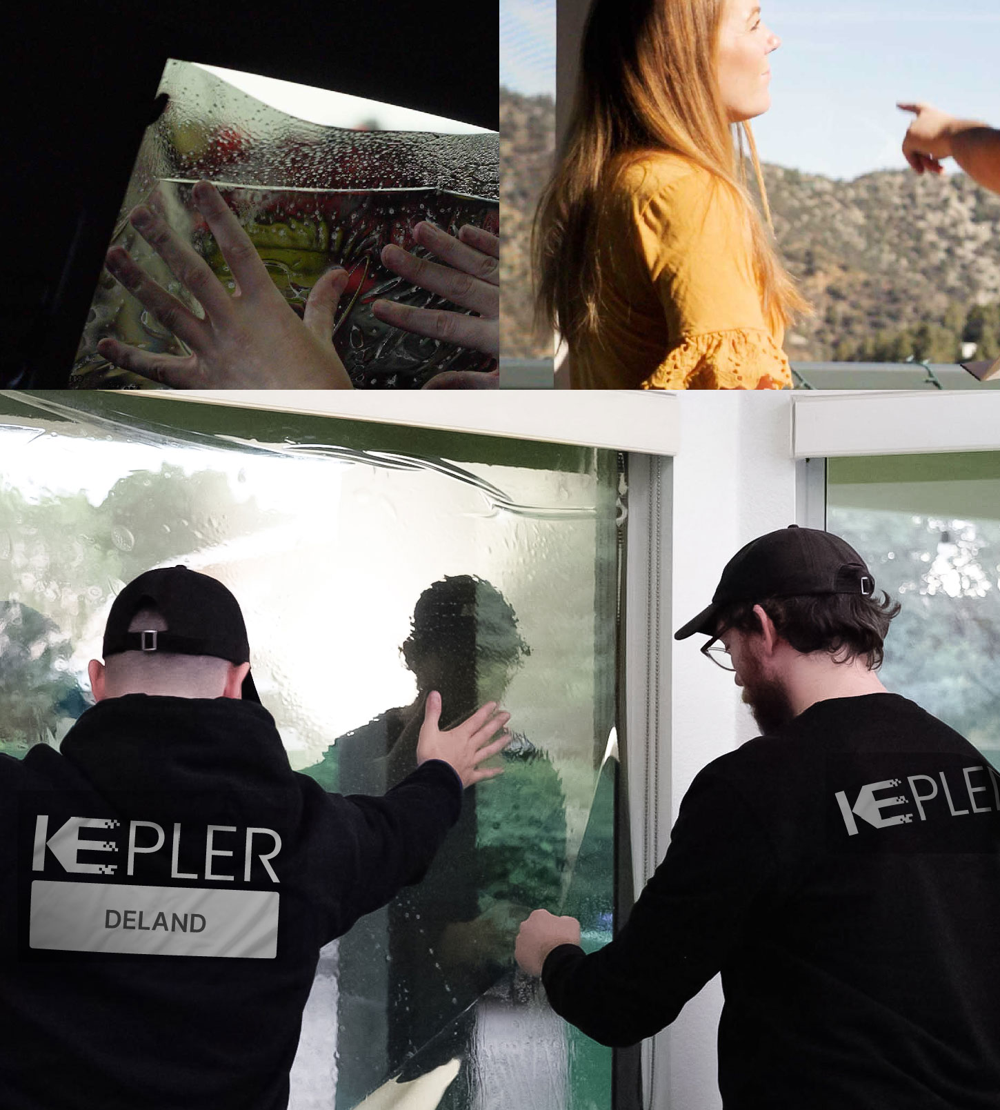 Kepler Technician Applying High-tech Window Tint to Home in DeLand