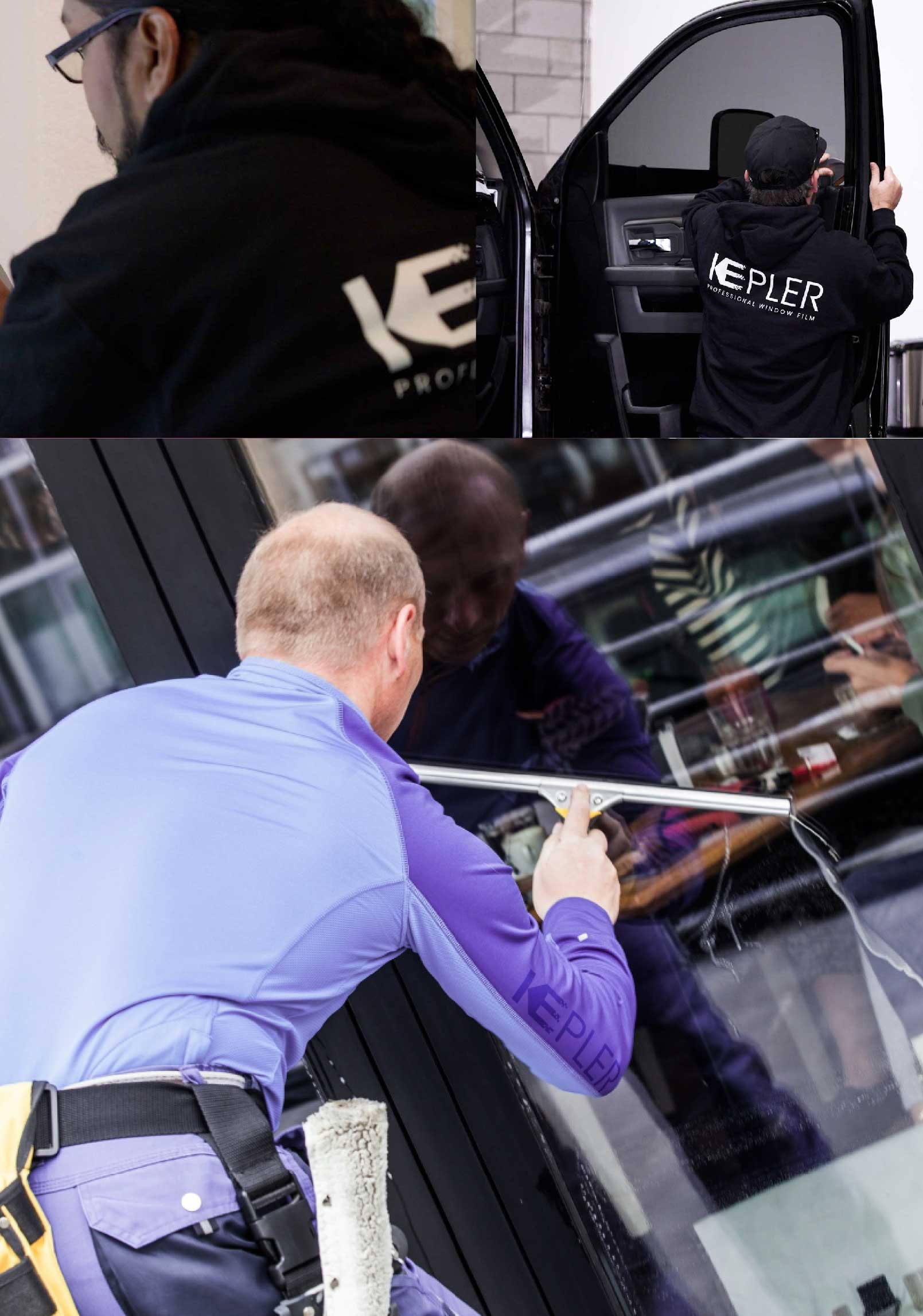 Kepler Professional Applying Anti-Graffiti Window Film to a Sun City Shop Front