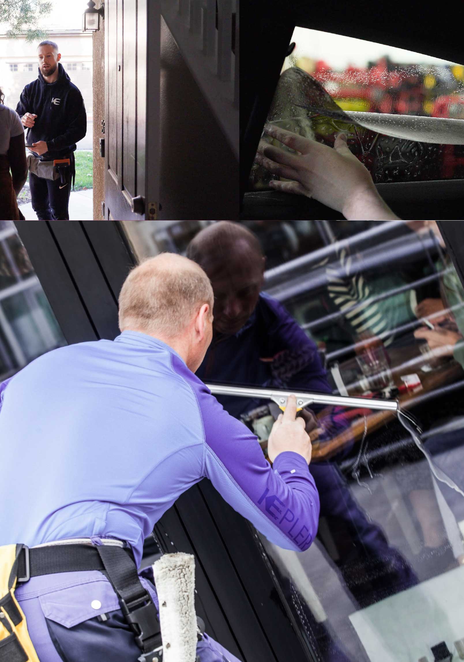 Kepler Expert Applying Anti-Graffiti Window Film to a Astoria Shop Front