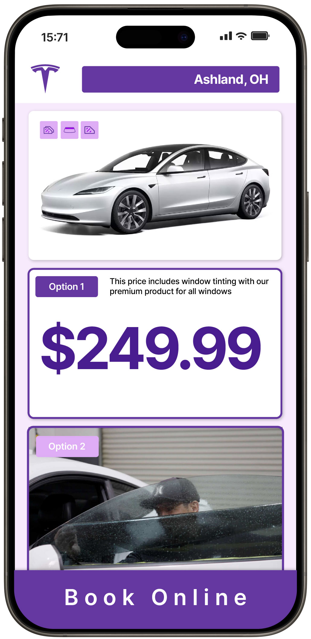 View Affordable Tesla Window Tinting Costs in Ashland, Ohio