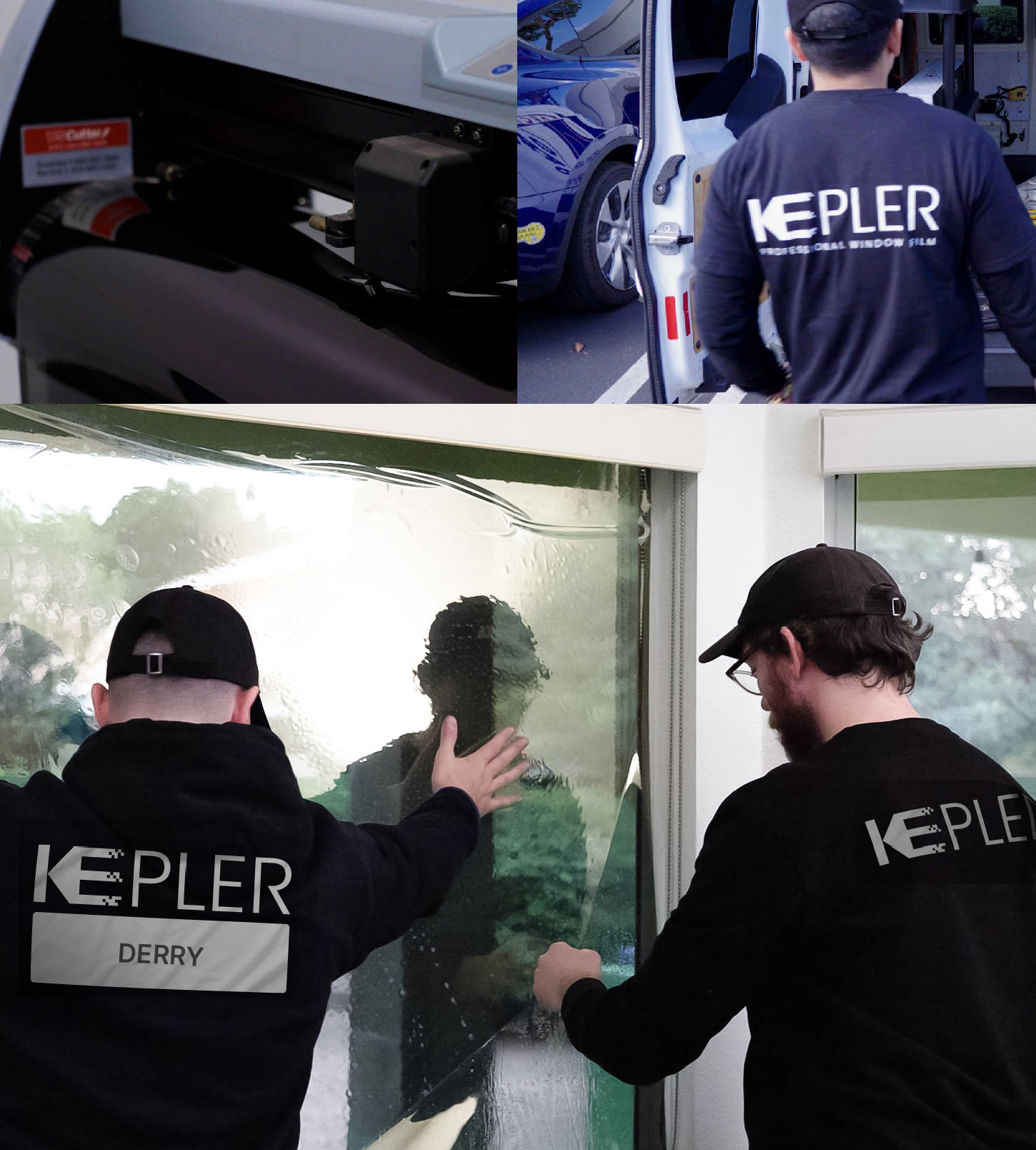 Expert Technician Installing Ceramic Window Tint to Home in Derry